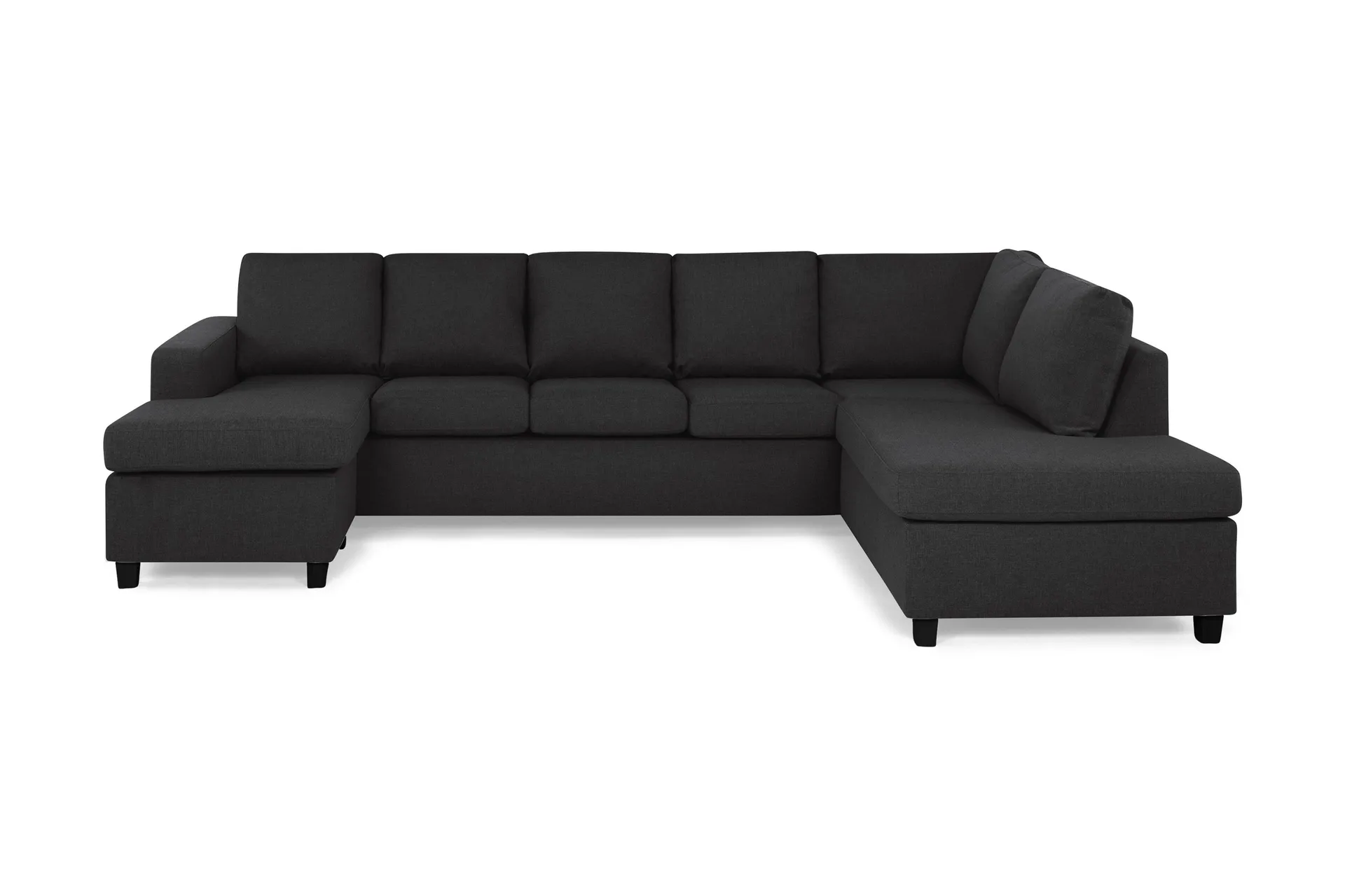 Crazy 5-sits H&ouml;gerv&auml;nd U-formad X-Large Soffa med Divan och Sch&auml;slong i Tyg - Antracit