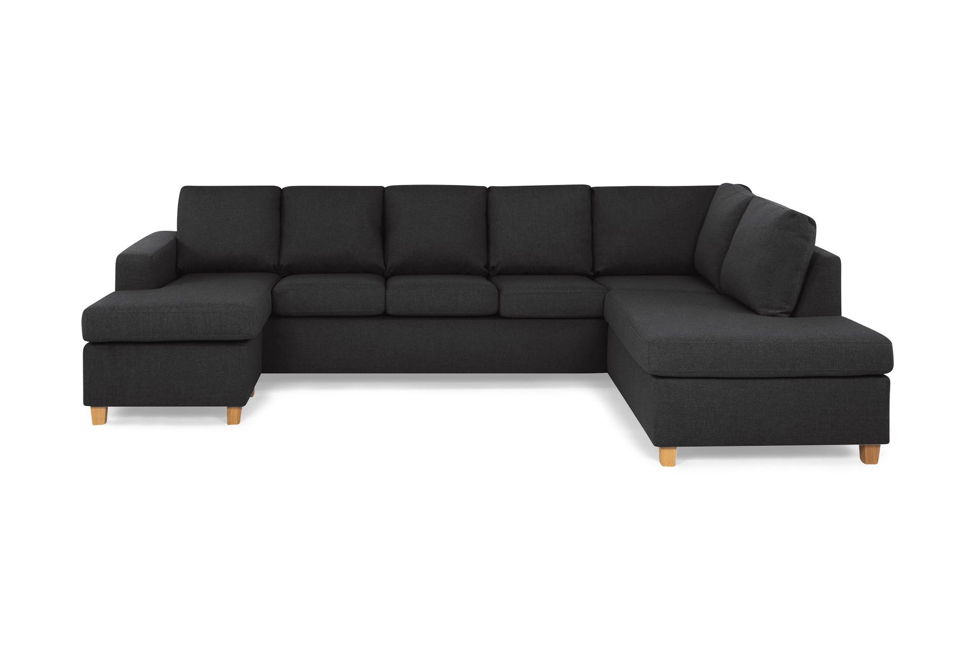 Crazy 5-sits H&ouml;gerv&auml;nd U-formad X-Large Soffa med Divan och Sch&auml;slong i Tyg - Antracit