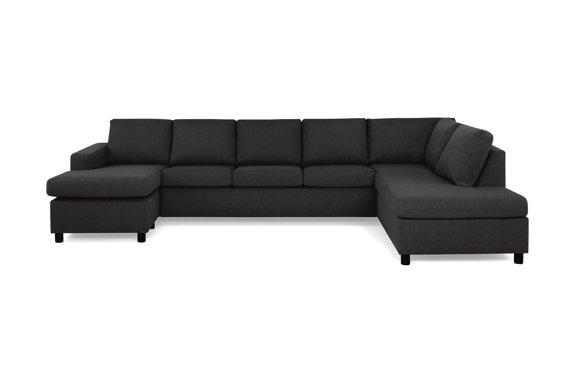Crazy 5-sits H&ouml;gerv&auml;nd U-formad X-Large Soffa med Divan och Sch&auml;slong i Tyg - Antracit