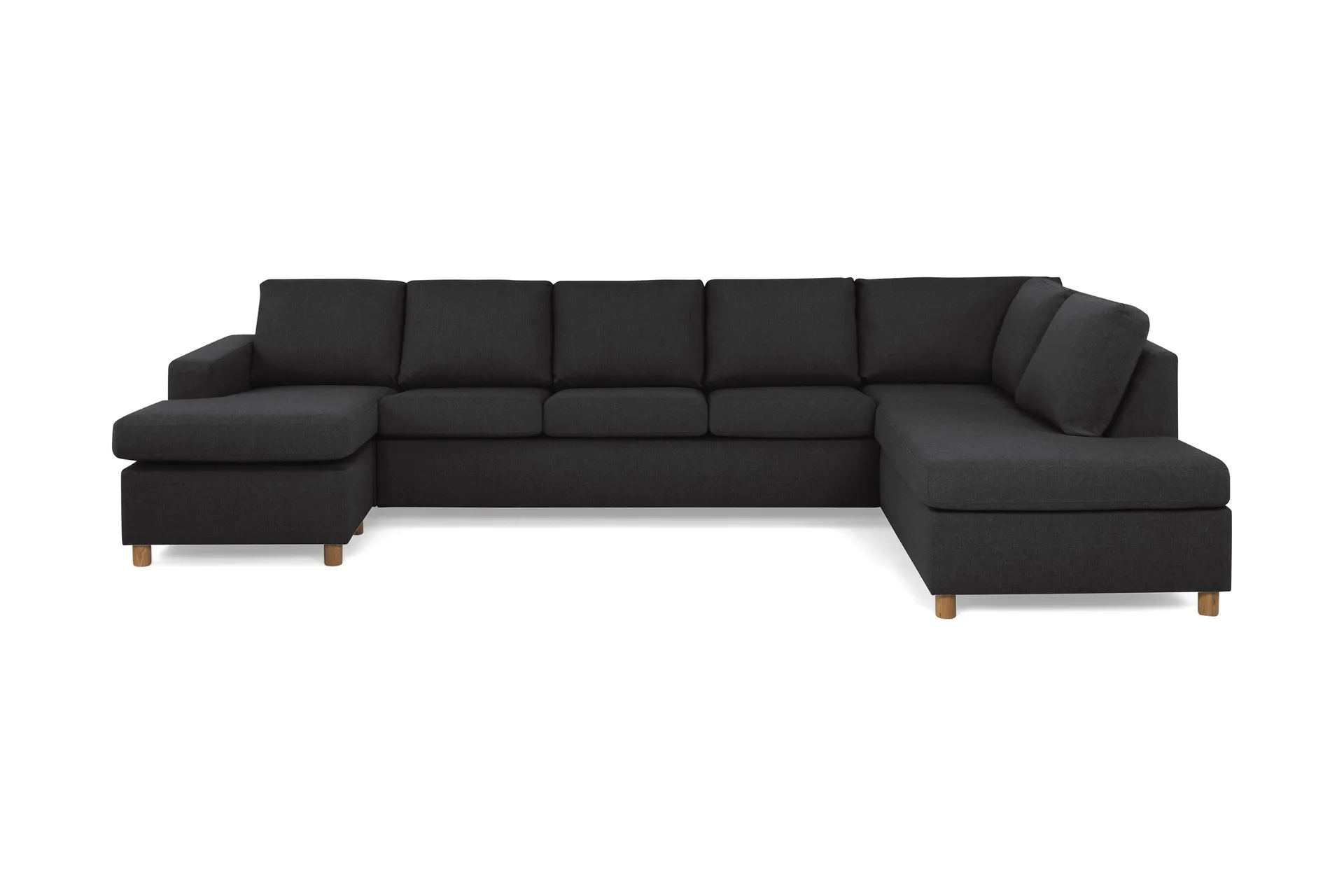 Crazy 5-sits H&ouml;gerv&auml;nd U-formad X-Large Soffa med Divan och Sch&auml;slong i Tyg - Antracit