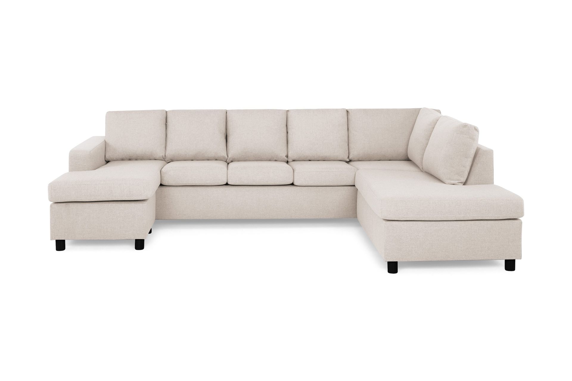 Crazy 5-sits H&ouml;gerv&auml;nd U-formad X-Large Soffa med Divan och Sch&auml;slong i Tyg - Beige