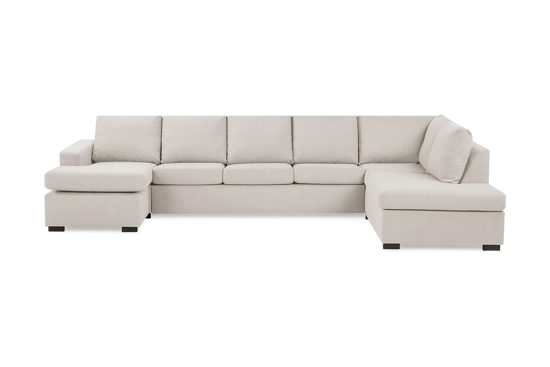 Crazy 5-sits H&ouml;gerv&auml;nd U-formad X-Large Soffa med Divan och Sch&auml;slong i Tyg - Beige