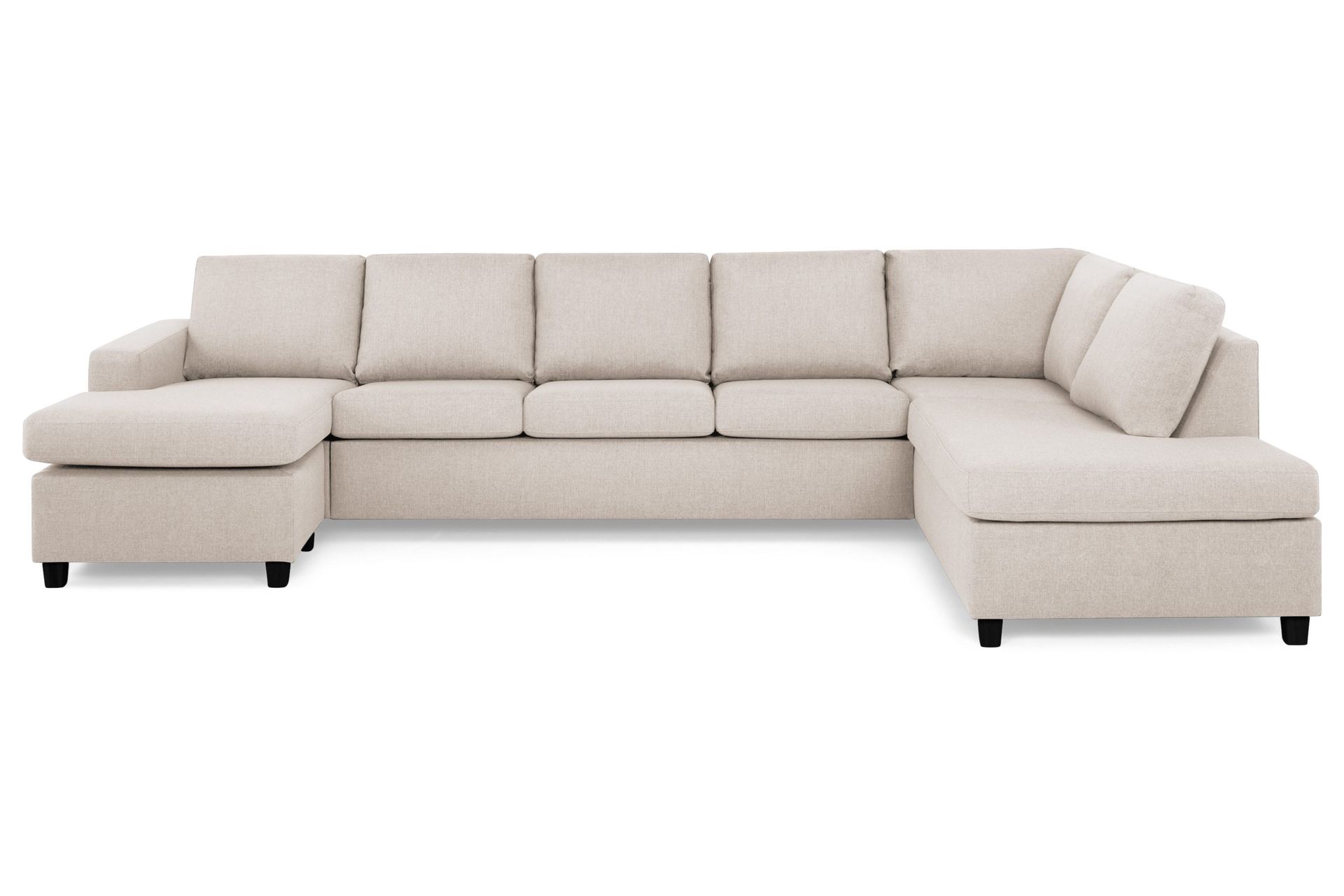 Crazy 5-sits H&ouml;gerv&auml;nd U-formad X-Large Soffa med Divan och Sch&auml;slong i Tyg - Beige