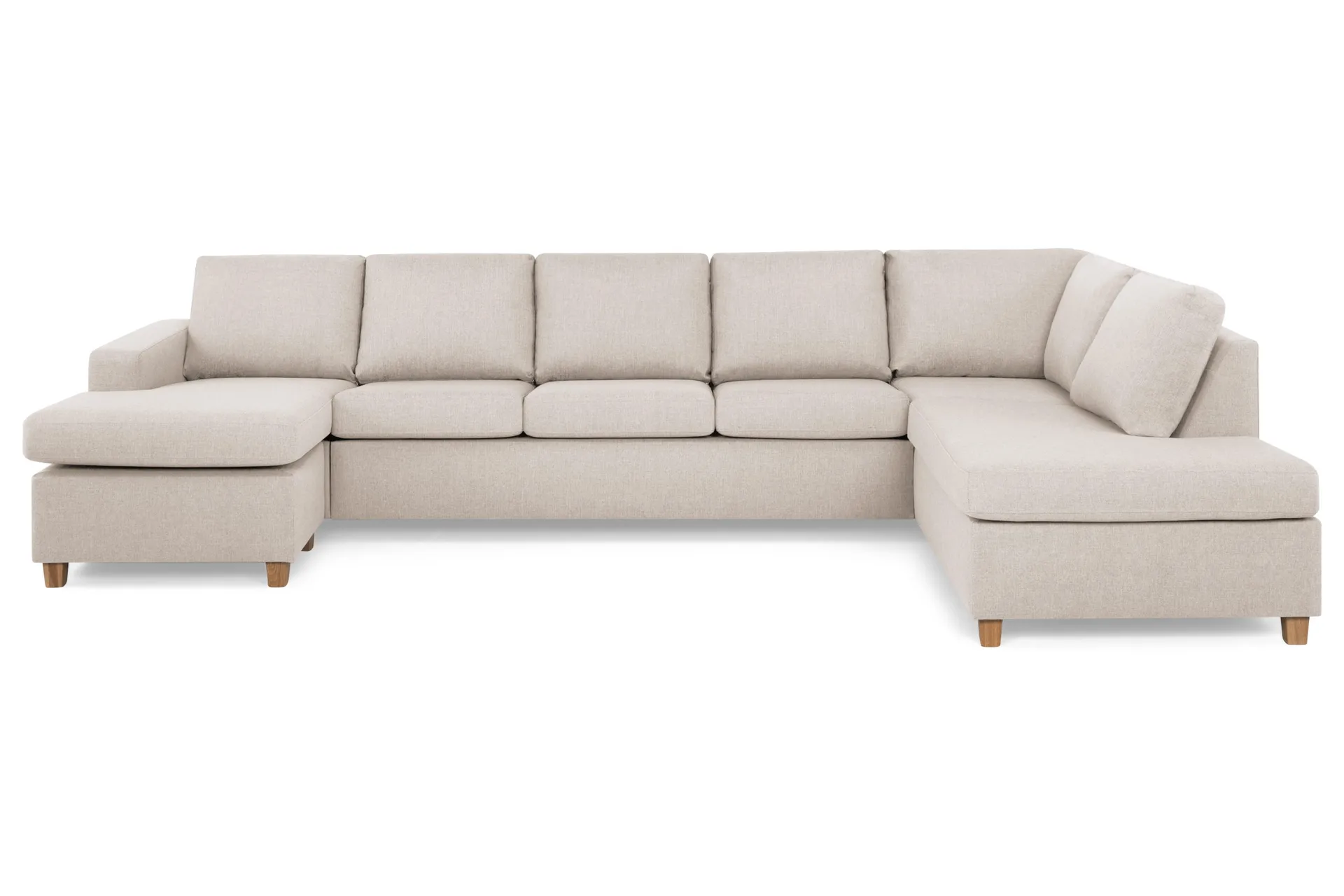 Crazy 5-sits H&ouml;gerv&auml;nd U-formad X-Large Soffa med Divan och Sch&auml;slong i Tyg - Beige