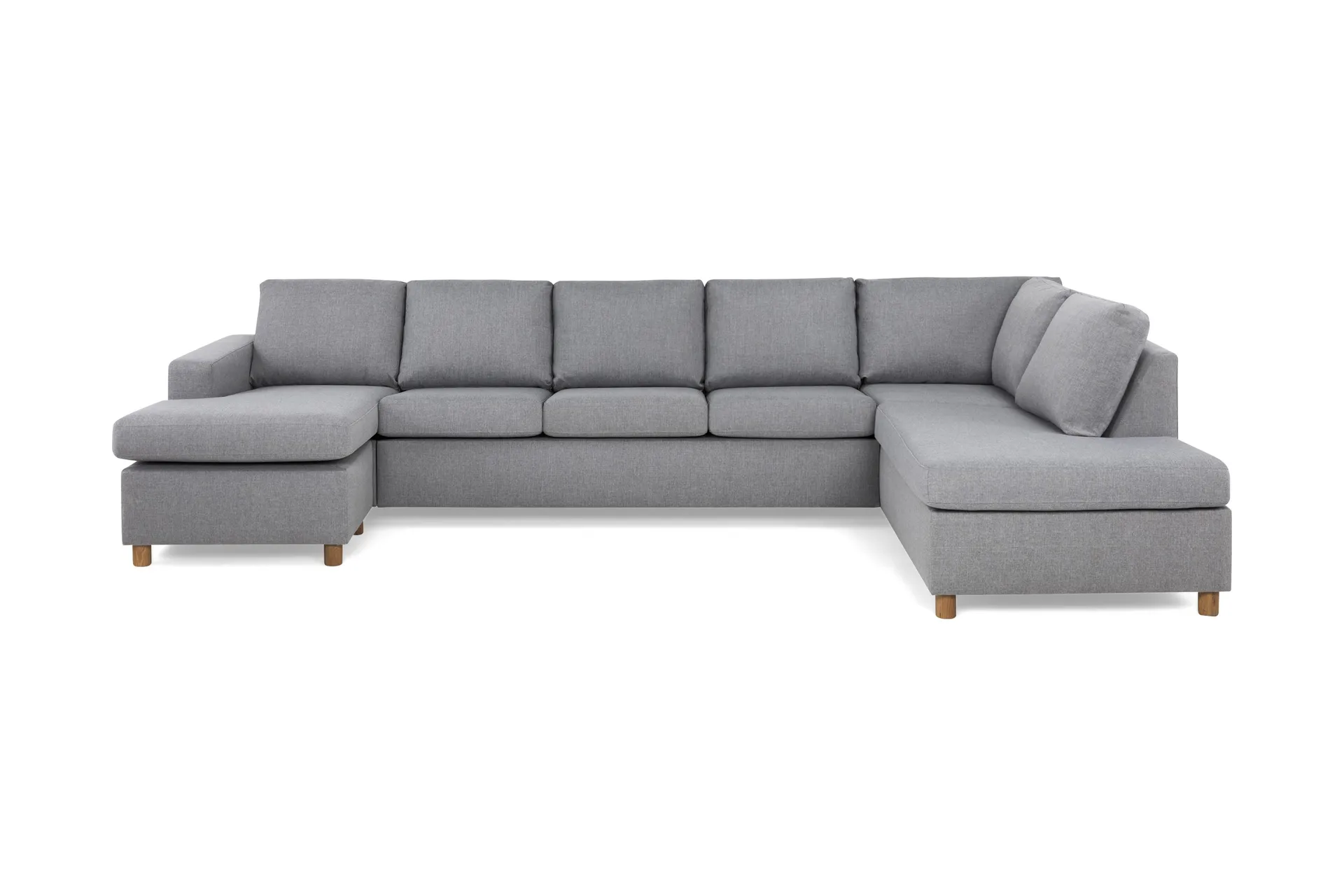 Crazy 5-sits H&ouml;gerv&auml;nd U-formad X-Large Soffa med Divan och Sch&auml;slong i Tyg - Gr&aring;