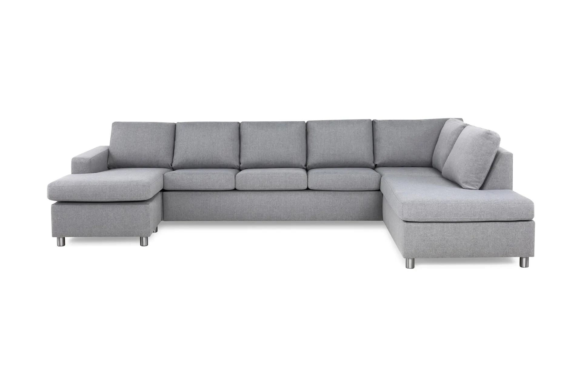 Crazy 5-sits H&ouml;gerv&auml;nd U-formad X-Large Soffa med Divan och Sch&auml;slong i Tyg - Gr&aring;