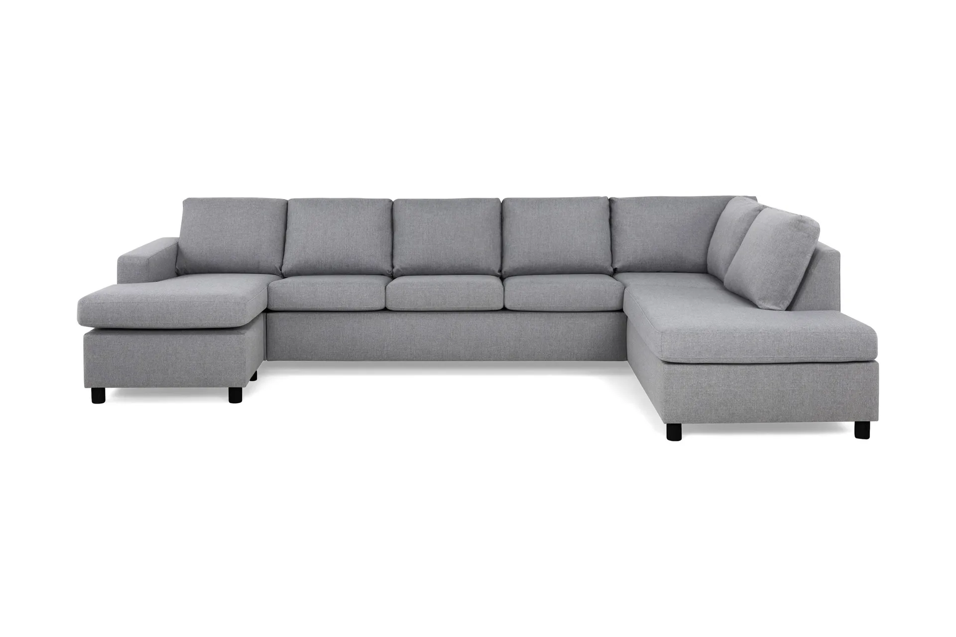 Crazy 5-sits H&ouml;gerv&auml;nd U-formad X-Large Soffa med Divan och Sch&auml;slong i Tyg - Gr&aring;