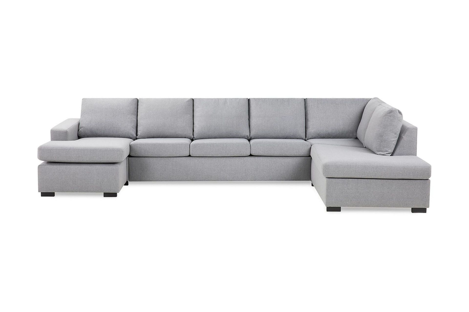 Crazy 5-sits H&ouml;gerv&auml;nd U-formad X-Large Soffa med Divan och Sch&auml;slong i Tyg - Gr&aring;