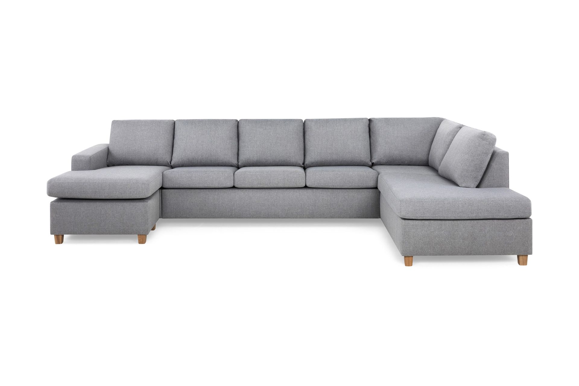 Crazy 5-sits H&ouml;gerv&auml;nd U-formad X-Large Soffa med Divan och Sch&auml;slong i Tyg - Gr&aring;