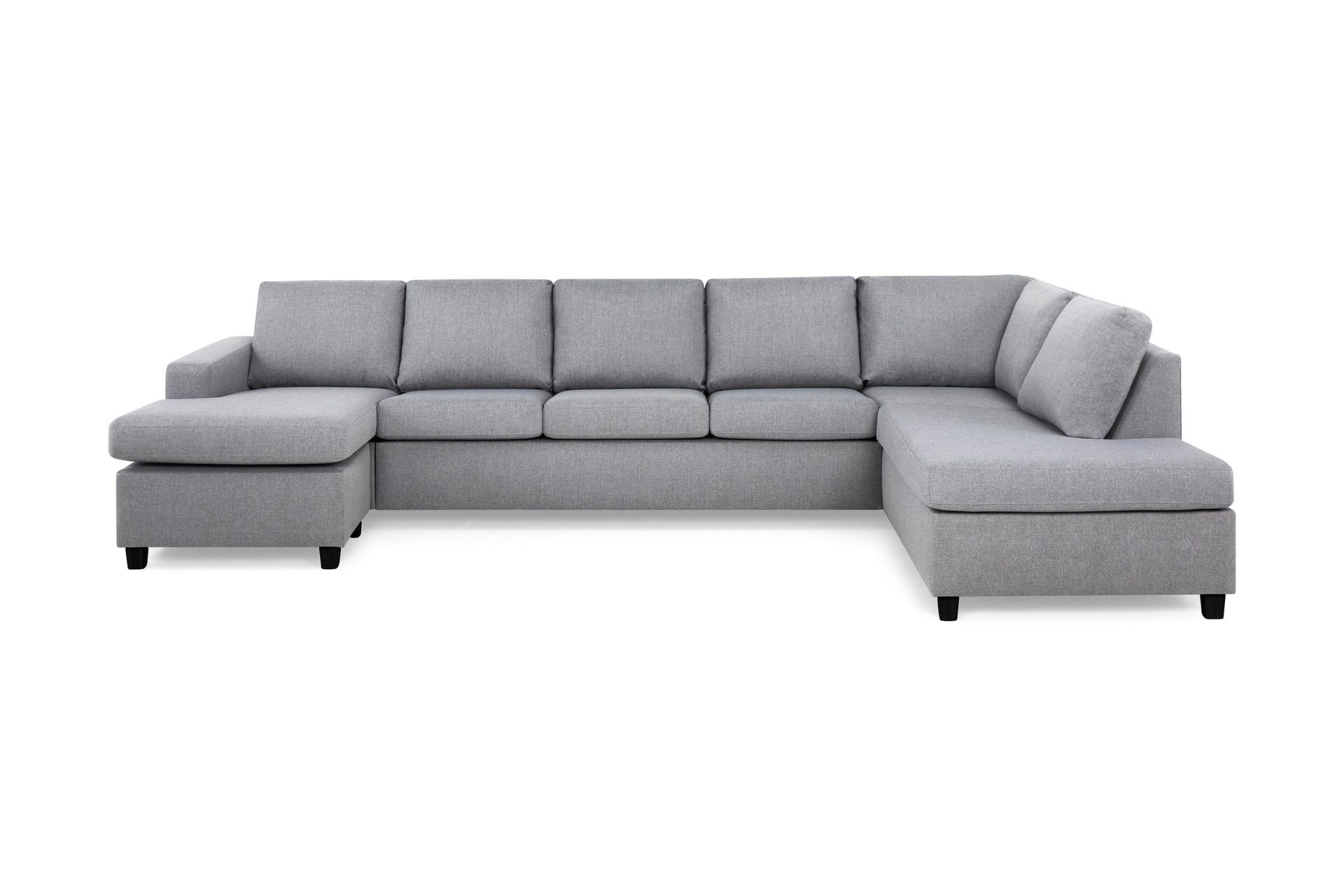 Crazy 5-sits H&ouml;gerv&auml;nd U-formad X-Large Soffa med Divan och Sch&auml;slong i Tyg - Gr&aring;