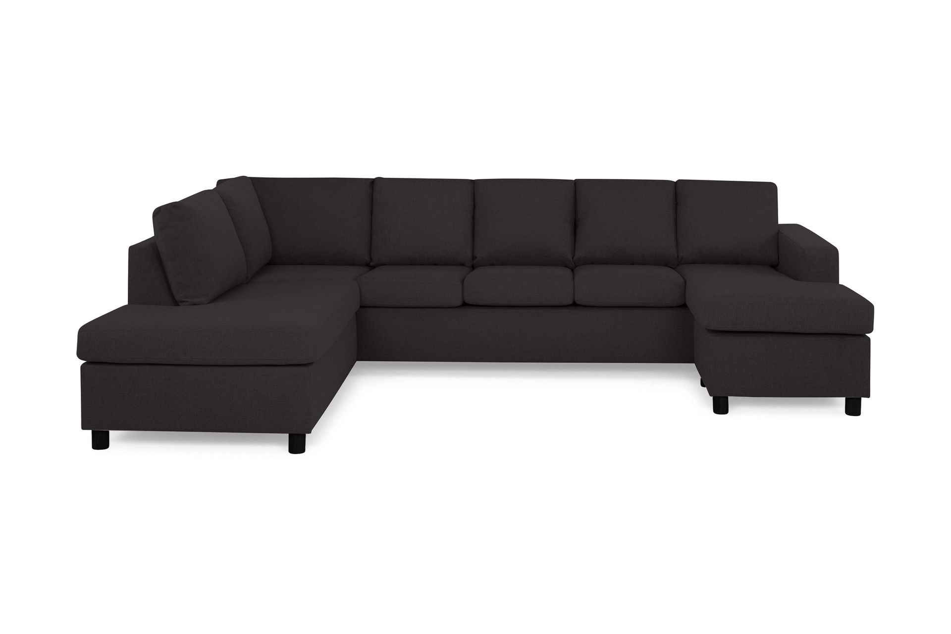 Crazy 5-sits V&auml;nsterv&auml;nd U-formad Soffa med Divan och Sch&auml;slong i Tyg - Antracit