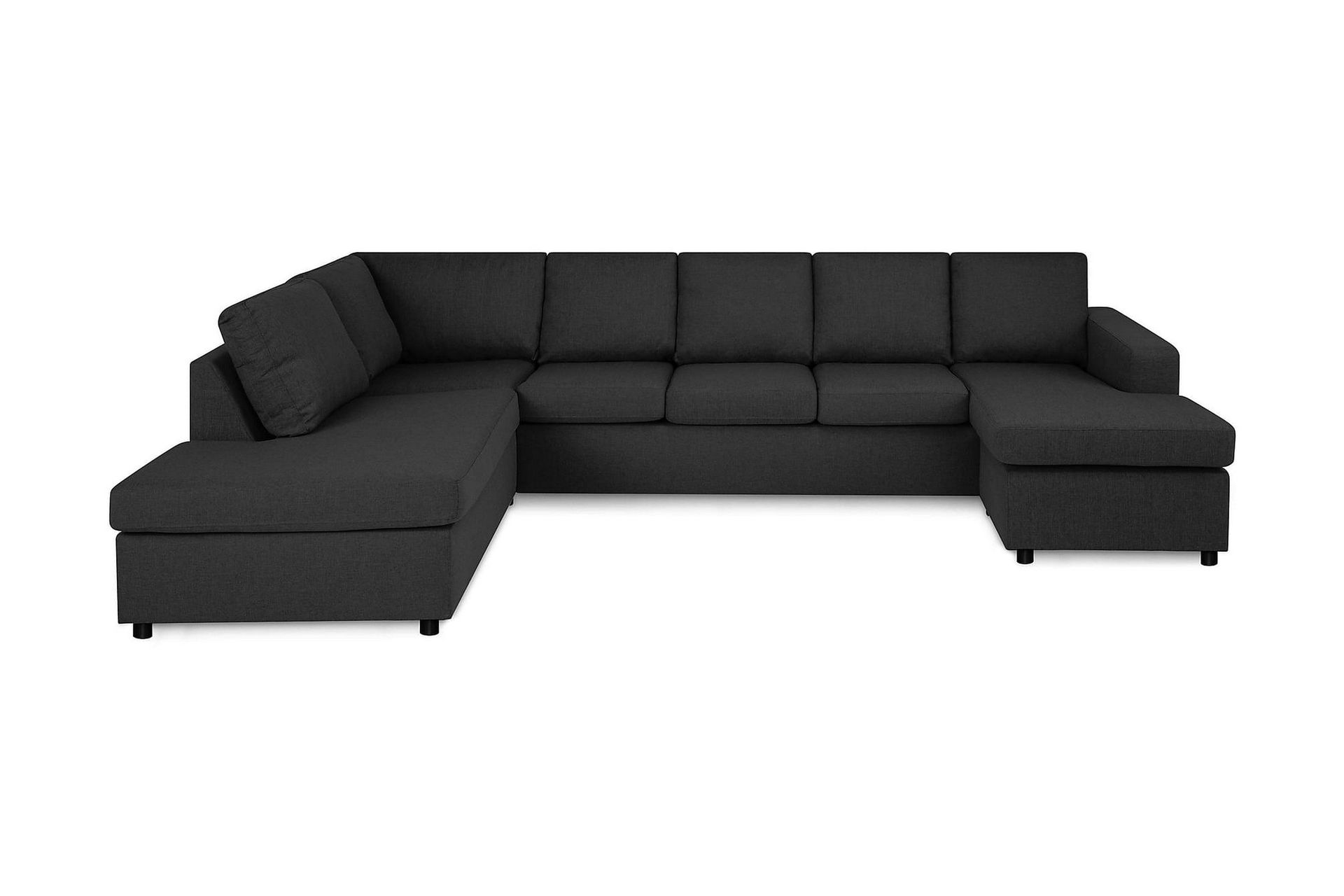 Crazy 5-sits V&auml;nsterv&auml;nd U-formad Soffa med Divan och Sch&auml;slong i Tyg - Antracit