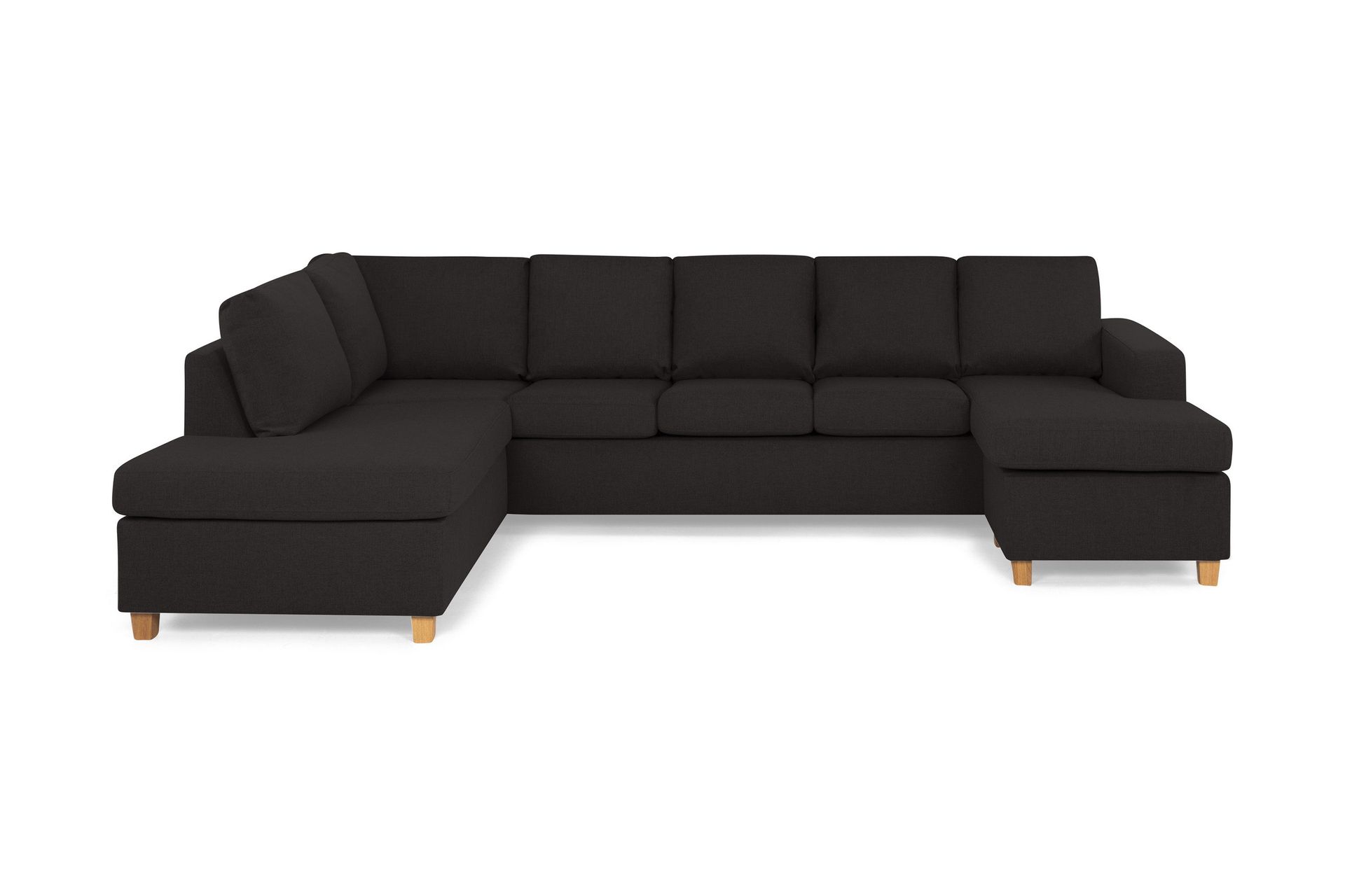 Crazy 5-sits V&auml;nsterv&auml;nd U-formad Soffa med Divan och Sch&auml;slong i Tyg - Antracit