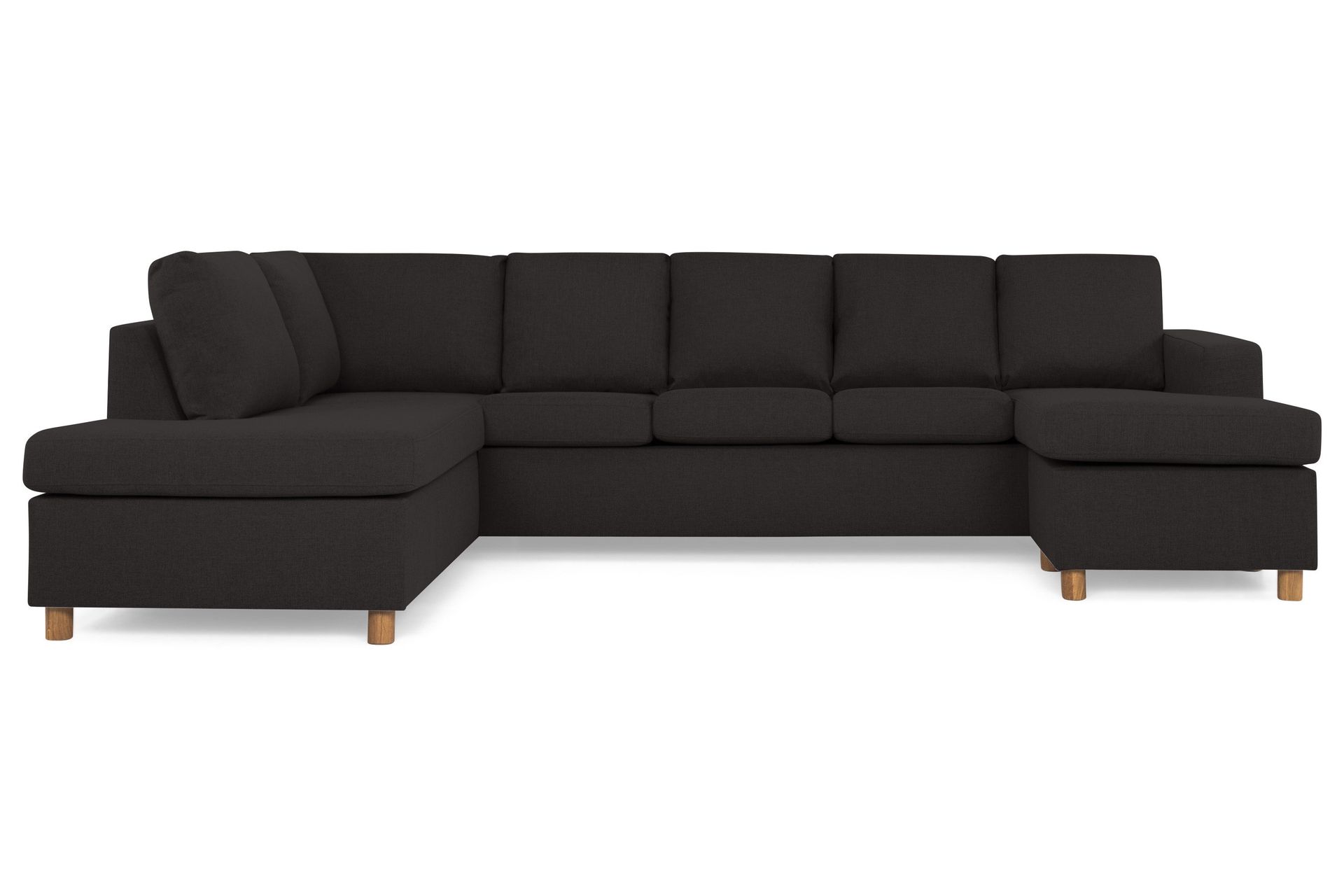 Crazy 5-sits V&auml;nsterv&auml;nd U-formad Soffa med Divan och Sch&auml;slong i Tyg - Antracit