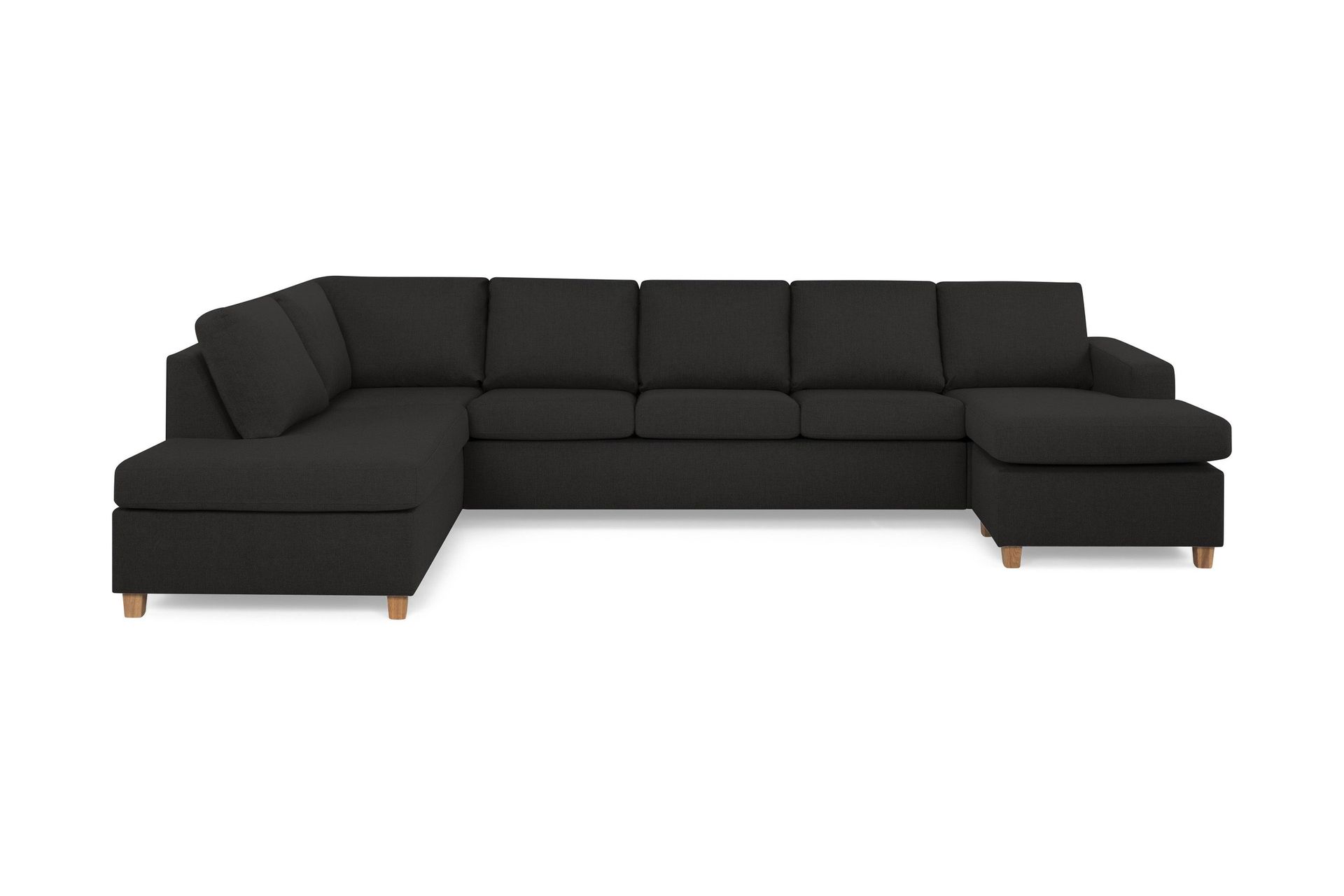 Crazy 5-sits V&auml;nsterv&auml;nd U-formad X-Large Soffa med Divan och Sch&auml;slong i Tyg - Antracit
