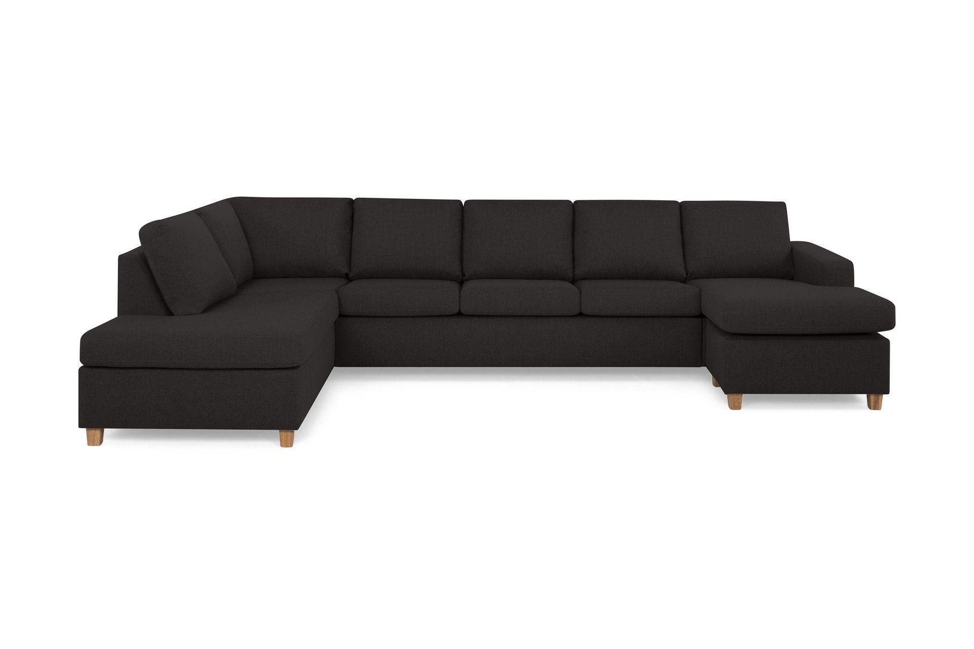 Crazy 5-sits V&auml;nsterv&auml;nd U-formad X-Large Soffa med Divan och Sch&auml;slong i Tyg - Antracit