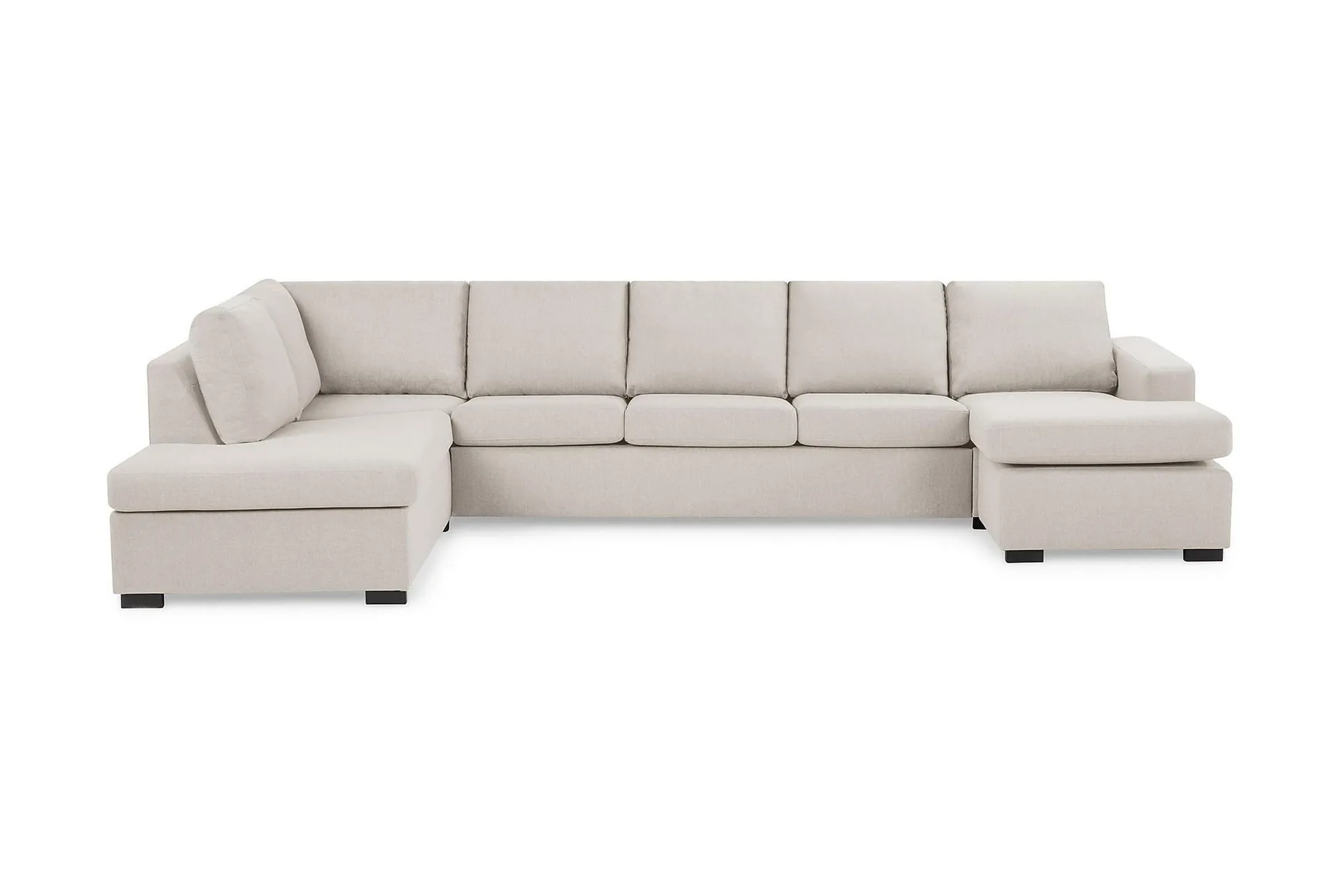 Crazy 5-sits V&auml;nsterv&auml;nd U-formad X-Large Soffa med Divan och Sch&auml;slong i Tyg - Beige