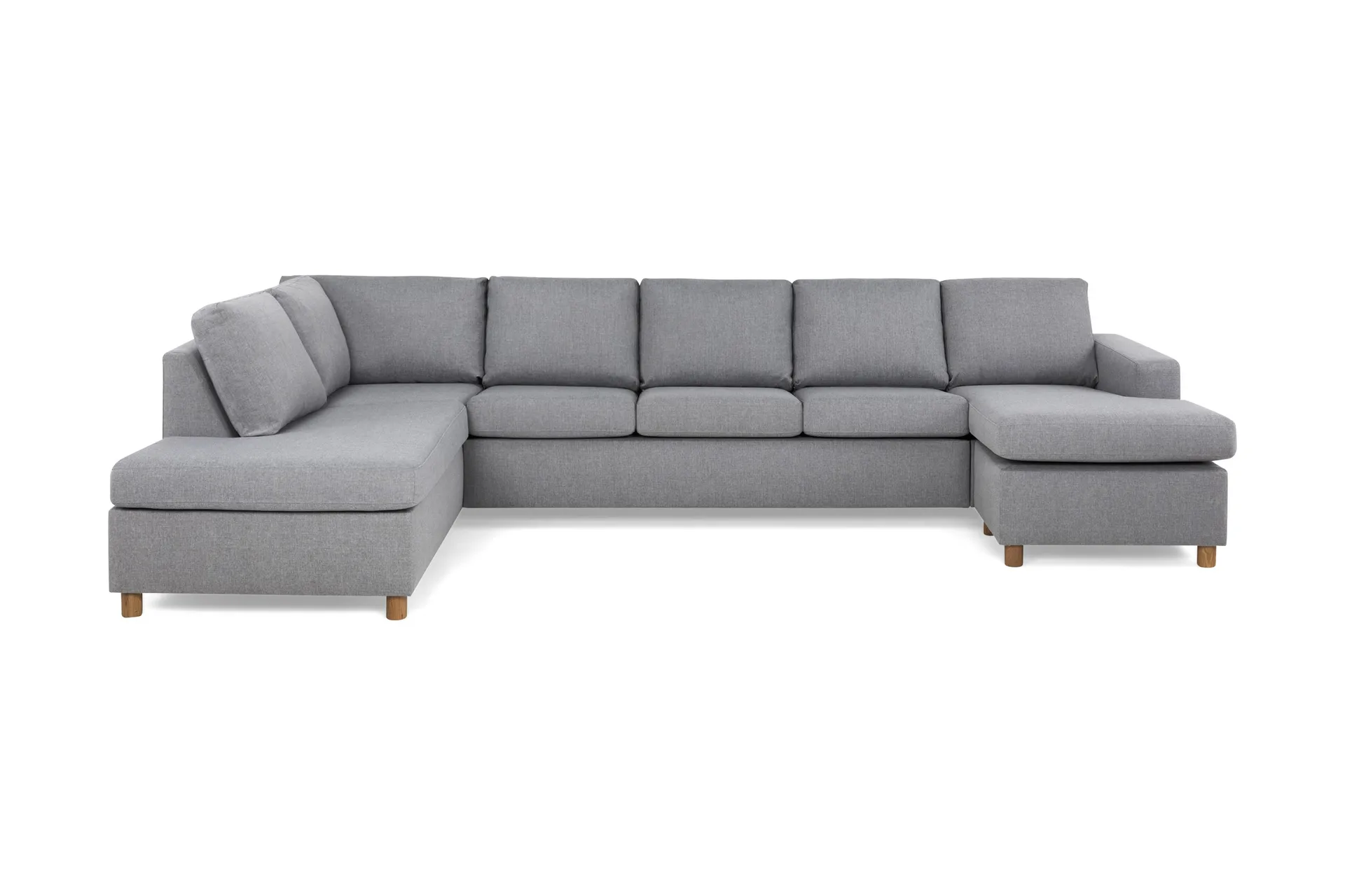 Crazy 5-sits V&auml;nsterv&auml;nd U-formad X-Large Soffa med Divan och Sch&auml;slong i Tyg - Gr&aring;
