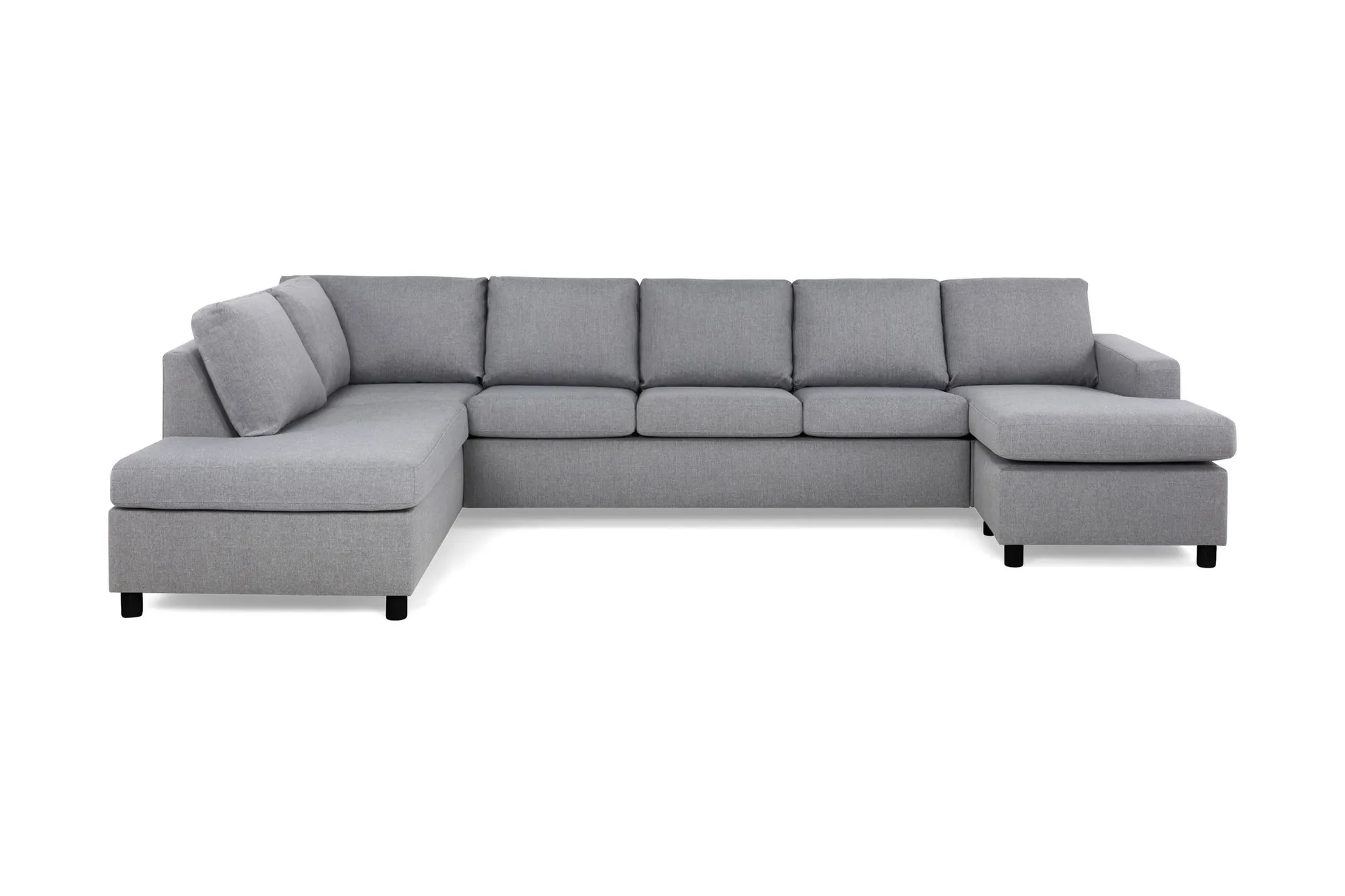 Crazy 5-sits V&auml;nsterv&auml;nd U-formad X-Large Soffa med Divan och Sch&auml;slong i Tyg - Gr&aring;