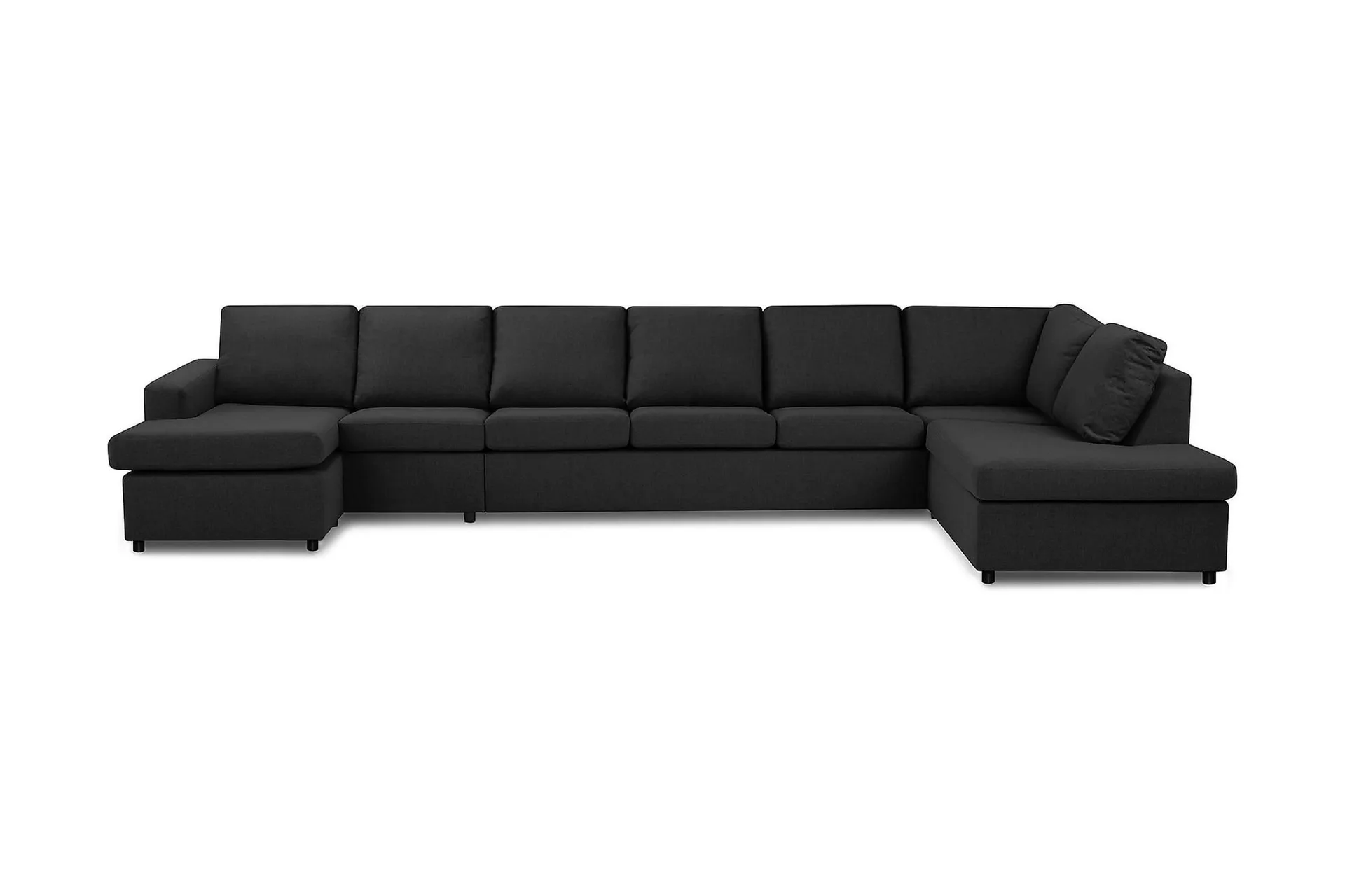 Crazy 6-sits H&ouml;gerv&auml;nd U-formad XX-Large Soffa med Divan och Sch&auml;slong i Tyg - Antracit