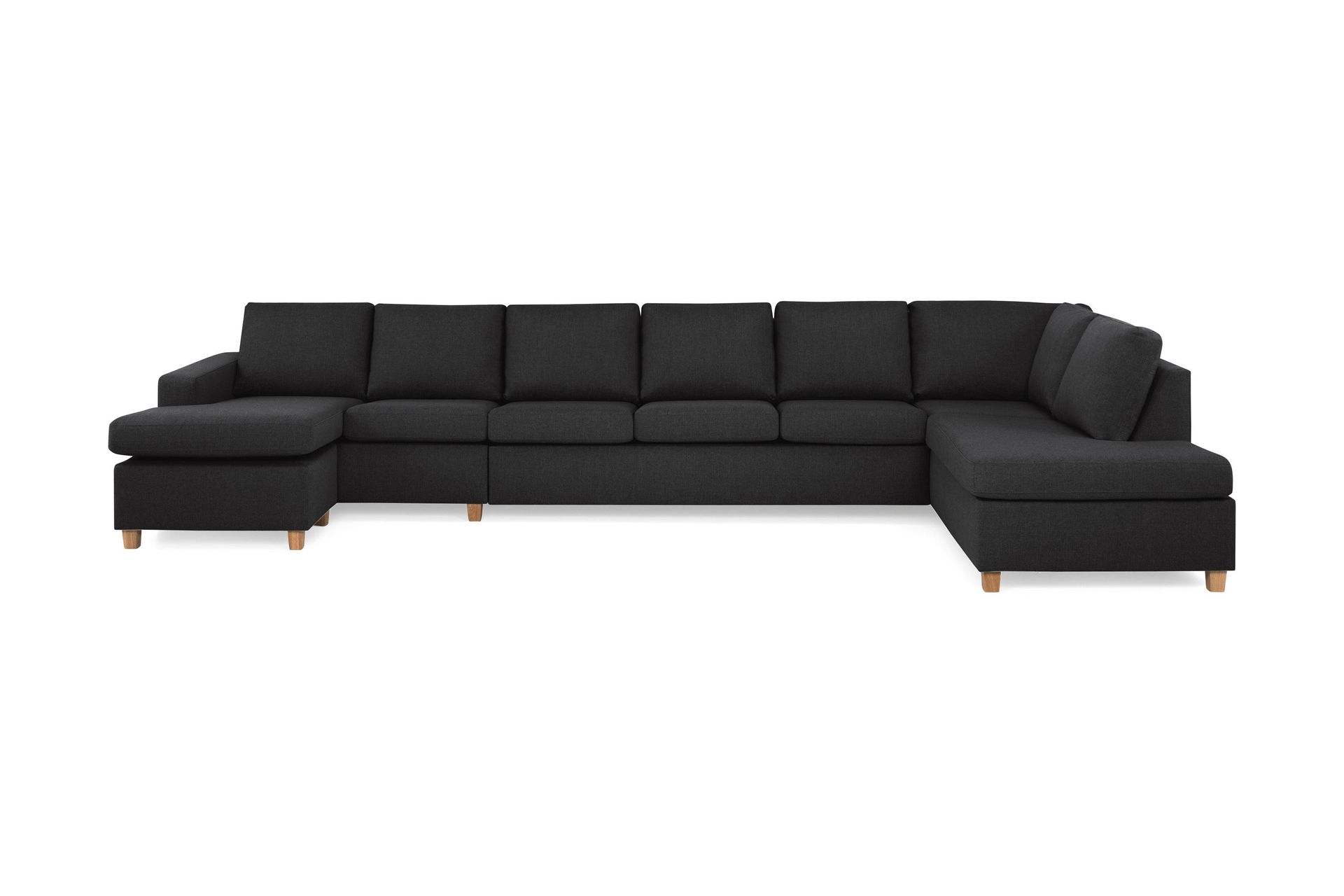 Crazy 6-sits H&ouml;gerv&auml;nd U-formad XX-Large Soffa med Divan och Sch&auml;slong i Tyg - Antracit