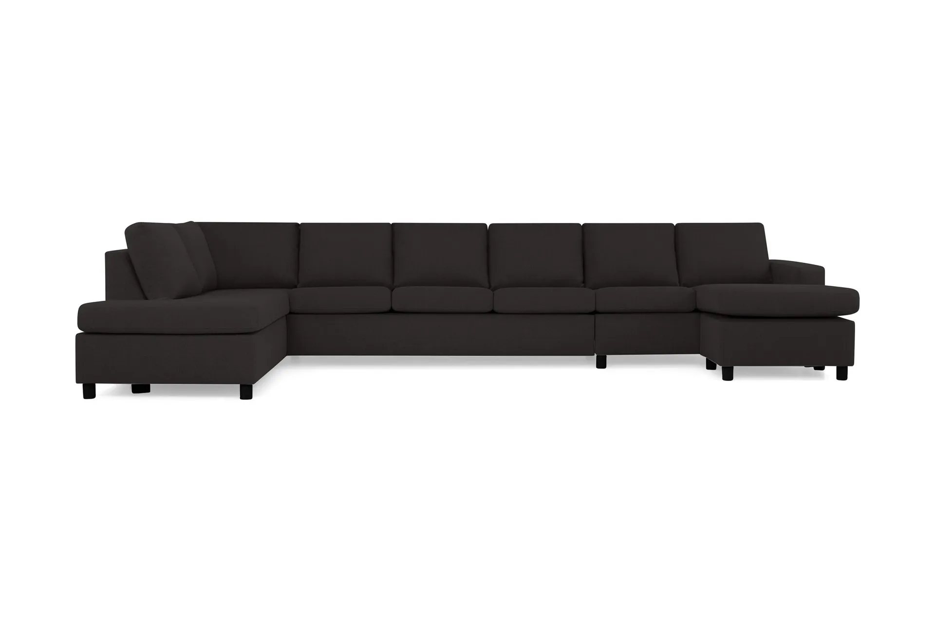 Crazy 6-sits V&auml;nsterv&auml;nd U-formad XX-Large Soffa med Divan och Sch&auml;slong i Tyg - Antracit