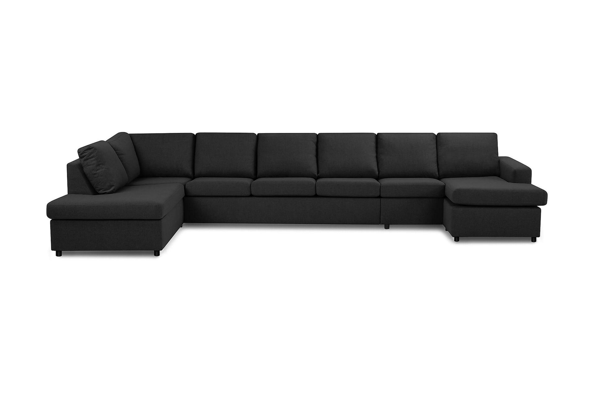 Crazy 6-sits V&auml;nsterv&auml;nd U-formad XX-Large Soffa med Divan och Sch&auml;slong i Tyg - Antracit