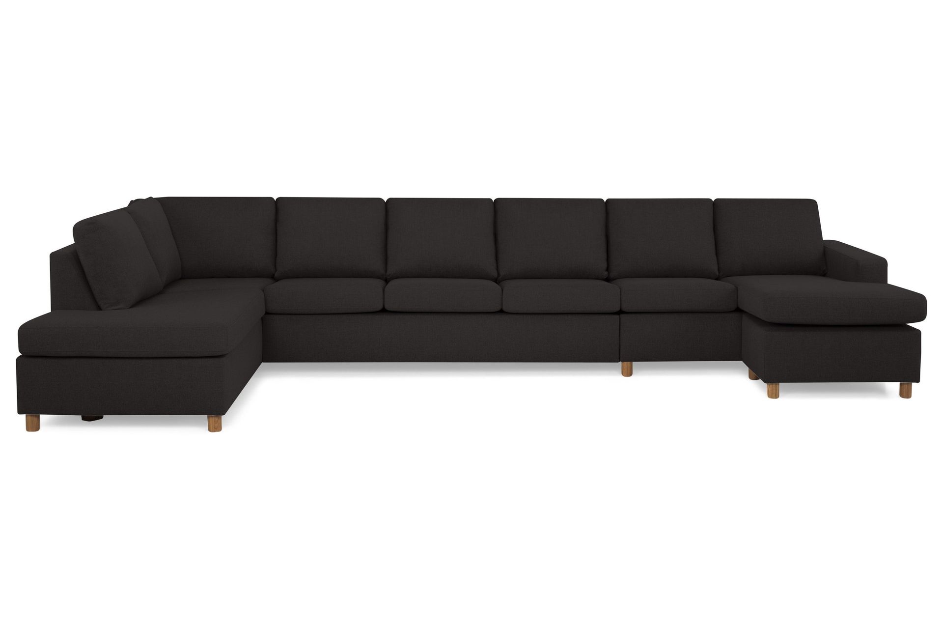 Crazy 6-sits V&auml;nsterv&auml;nd U-formad XX-Large Soffa med Divan och Sch&auml;slong i Tyg - Antracit