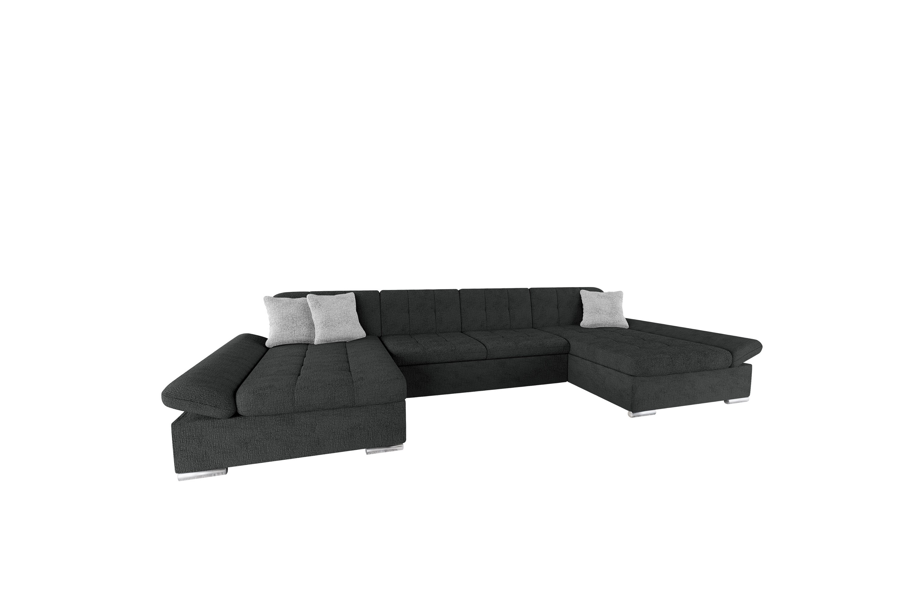 Dewitt Soffa Dubbeldivan 4-sits Svart/Ljusgrå