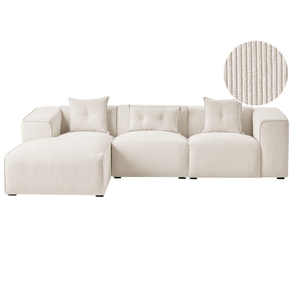 3-sits soffa Dolva - Vit, Svart/H&ouml;gerv&auml;nd/Manchestertyg