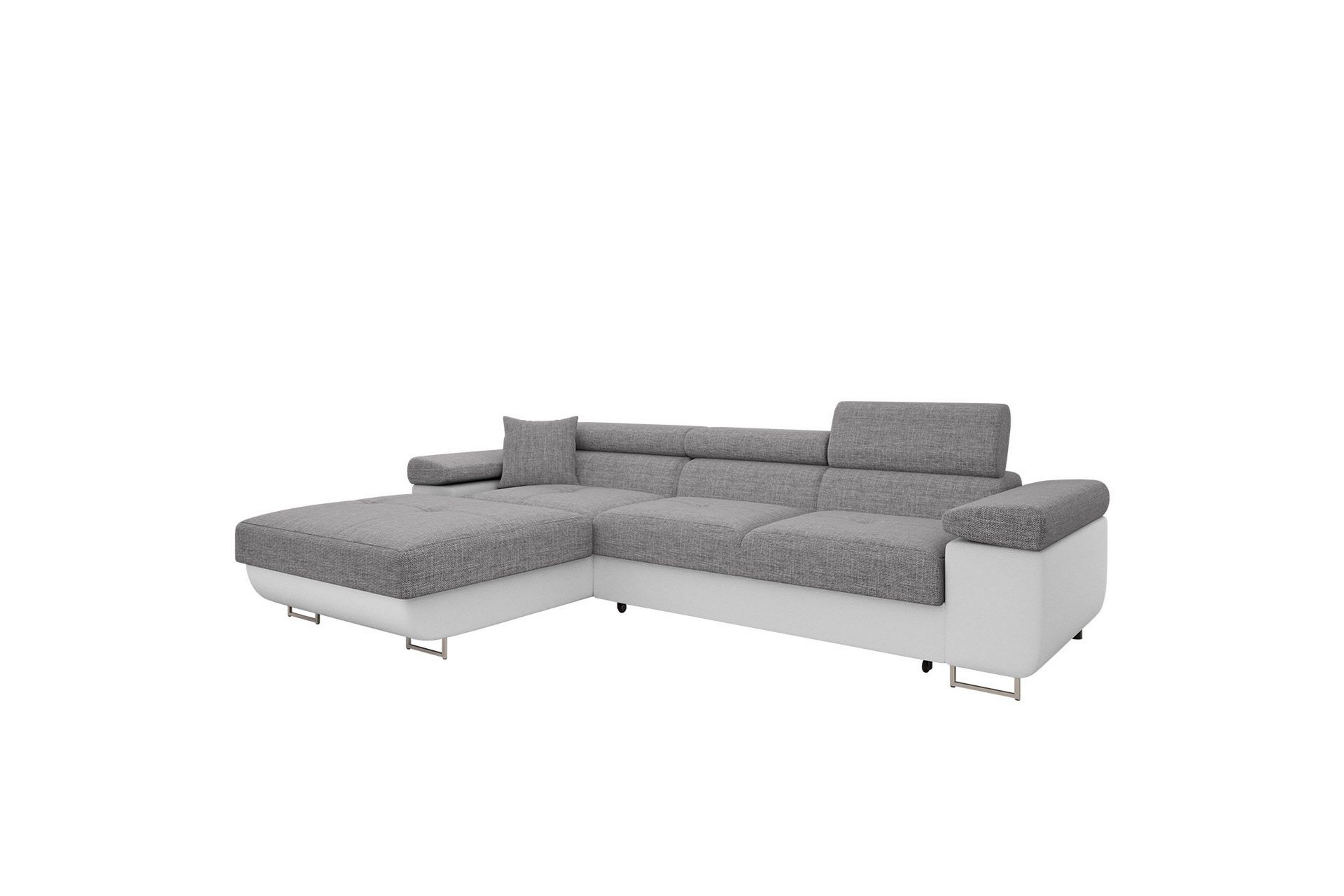 Gabina Soffa med Divan 3-sits - Gr&aring;/Vit