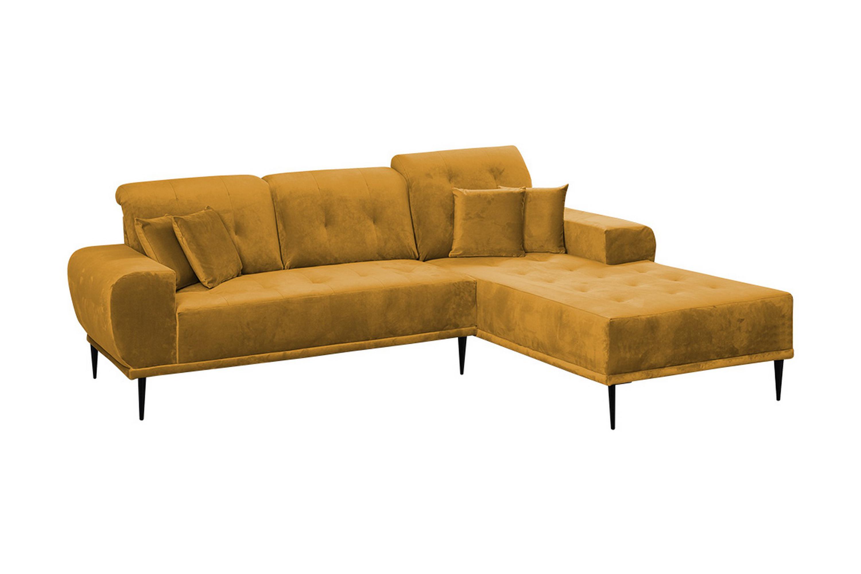 3-sits Soffa med Divan Rapana Höger med Kuddar Sammet/Gul