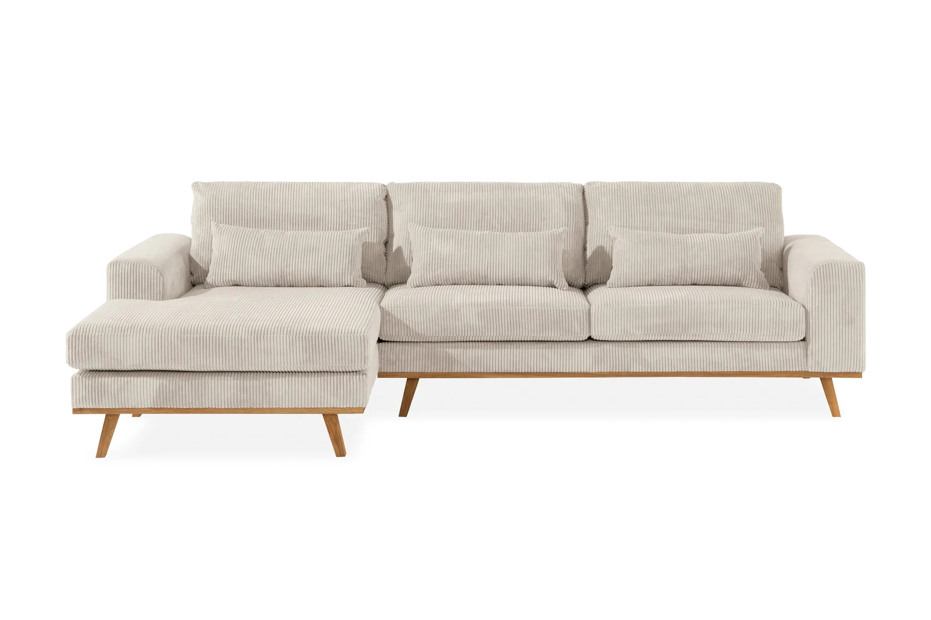 Copenhagen 4-sits V&auml;nsterv&auml;nd L-formad Divansoffa i Manchester - Beige