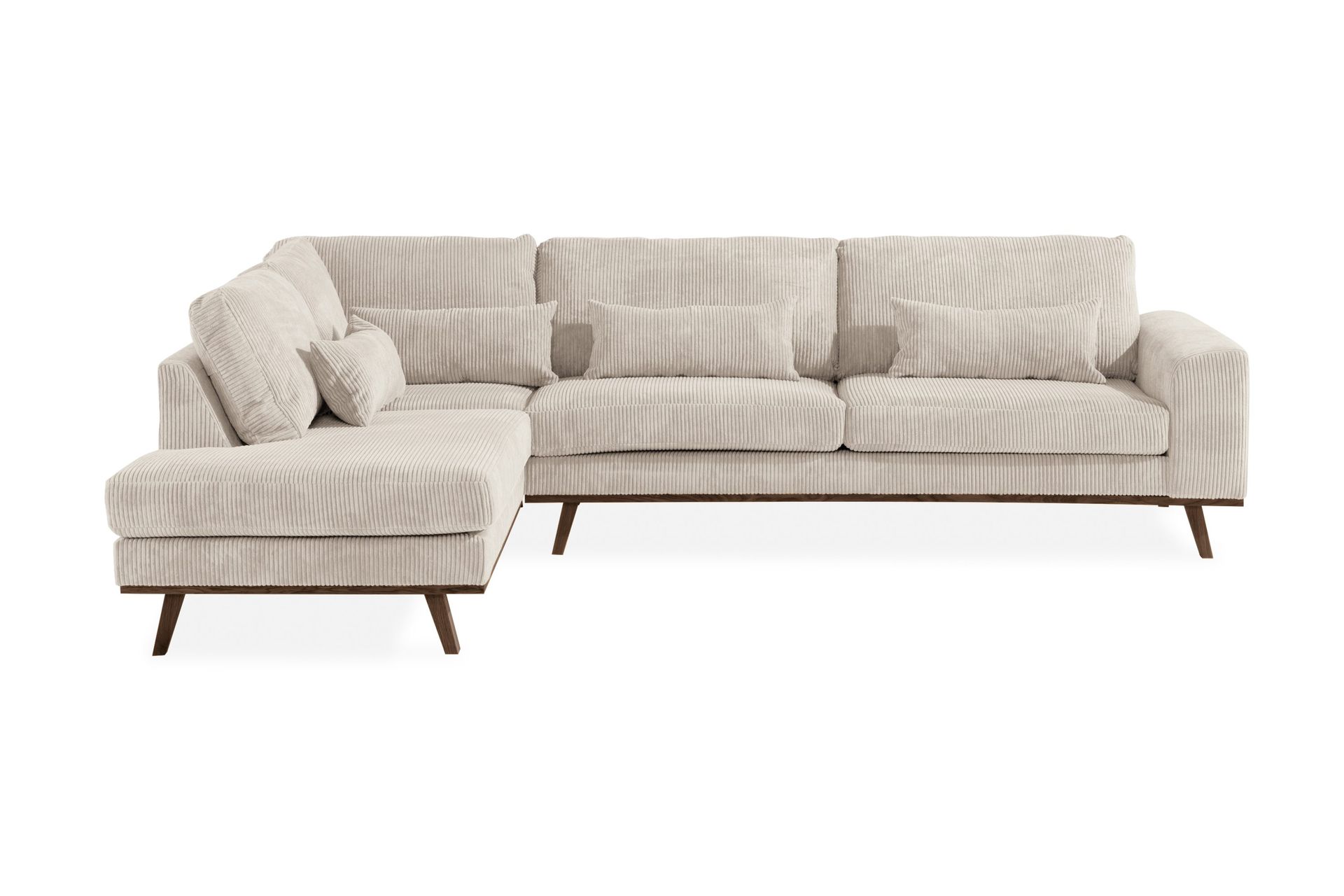 Copenhagen 4-sits V&auml;nsterv&auml;nd L-formad Sch&auml;slongsoffa i Manchester - Beige