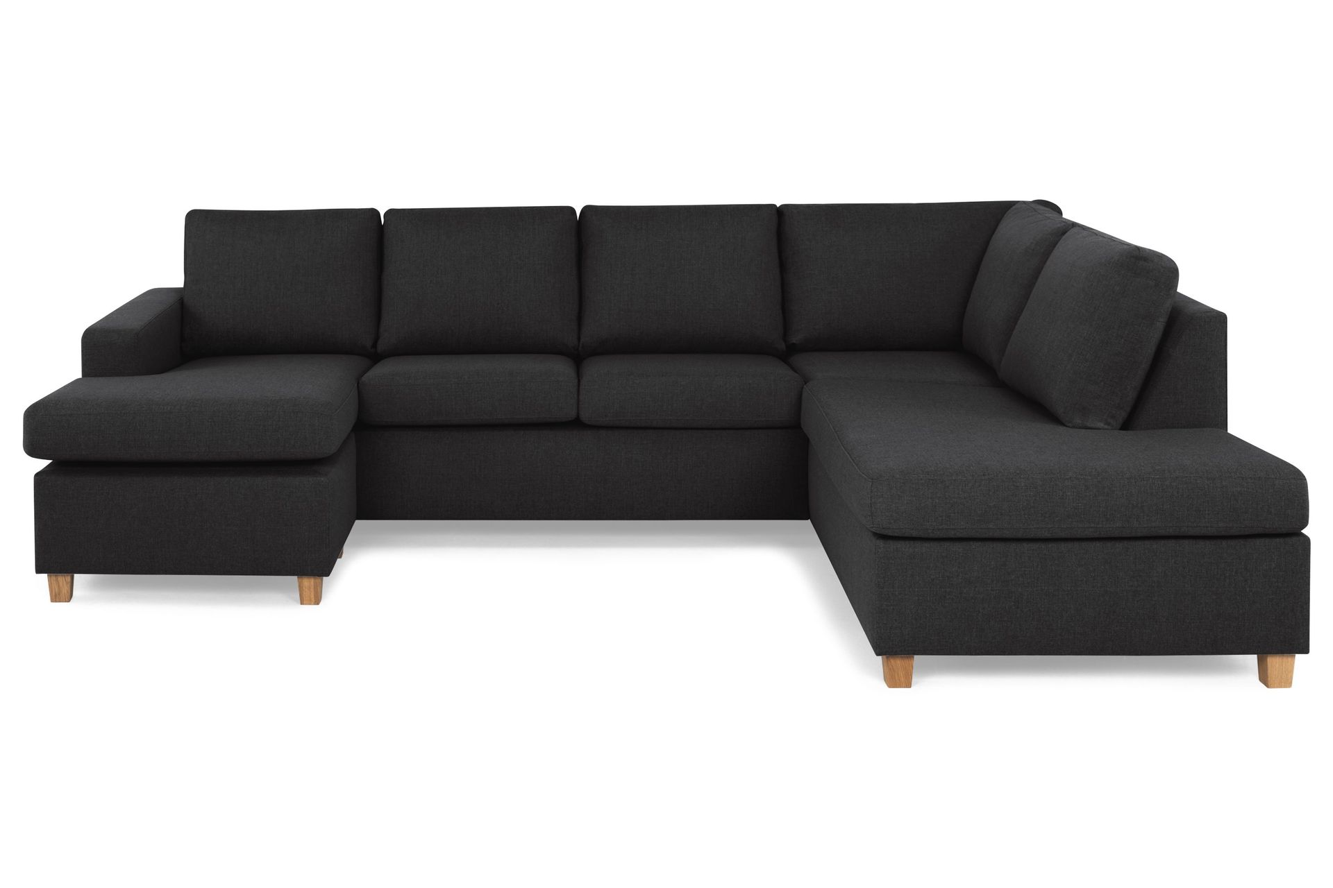 Crazy 4-sits H&ouml;gerv&auml;nd U-formad Large Soffa med Divan och Sch&auml;slong i Tyg - Antracit