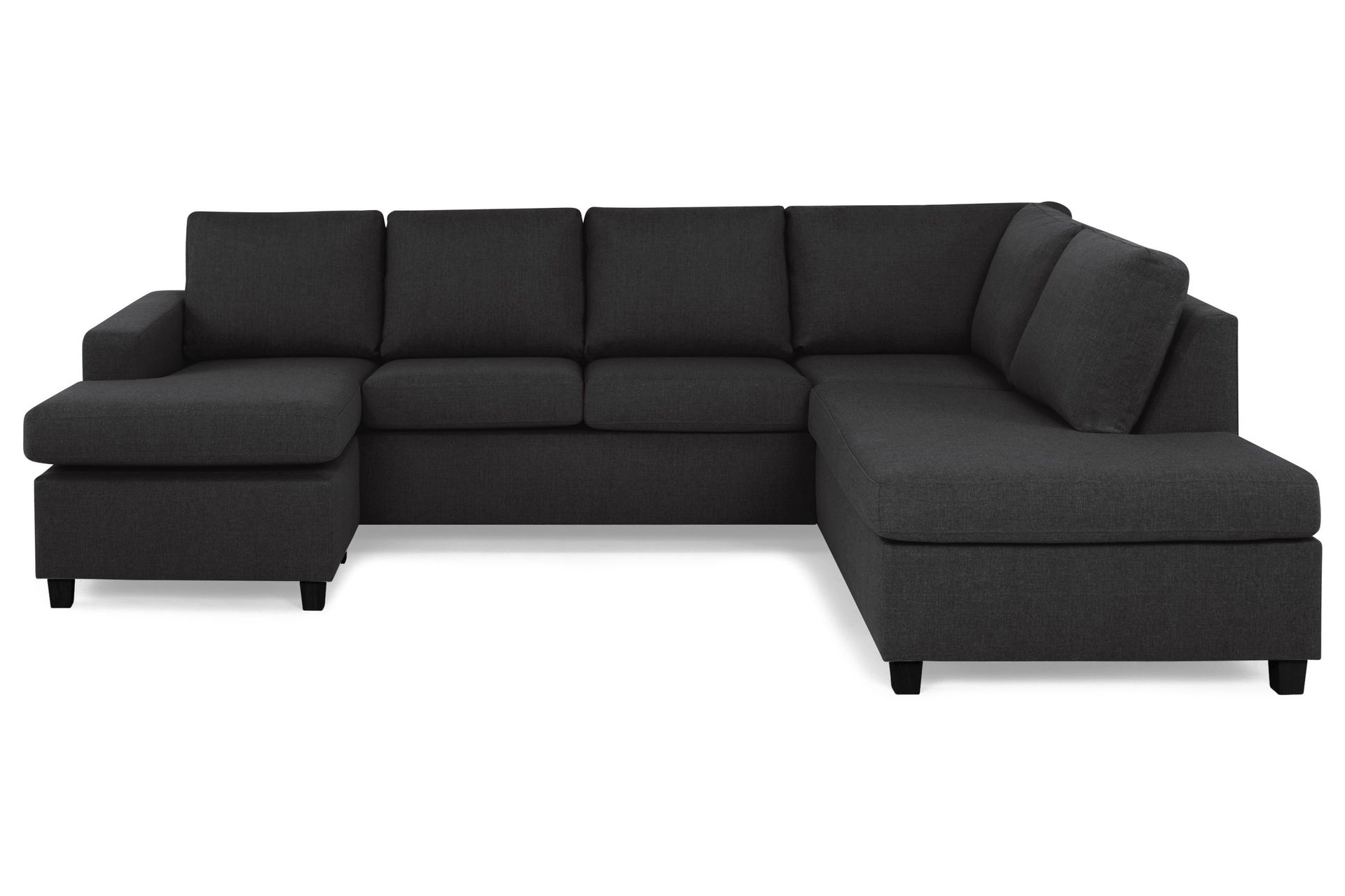 Crazy 4-sits H&ouml;gerv&auml;nd U-formad Large Soffa med Divan och Sch&auml;slong i Tyg - Antracit