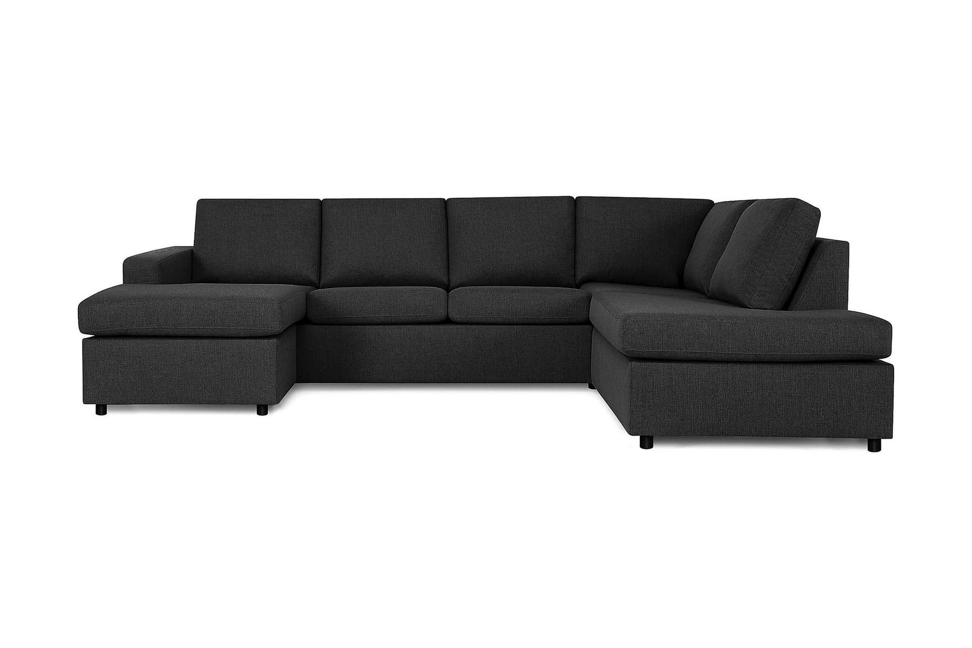 Crazy 4-sits H&ouml;gerv&auml;nd U-formad Large Soffa med Divan och Sch&auml;slong i Tyg - Antracit