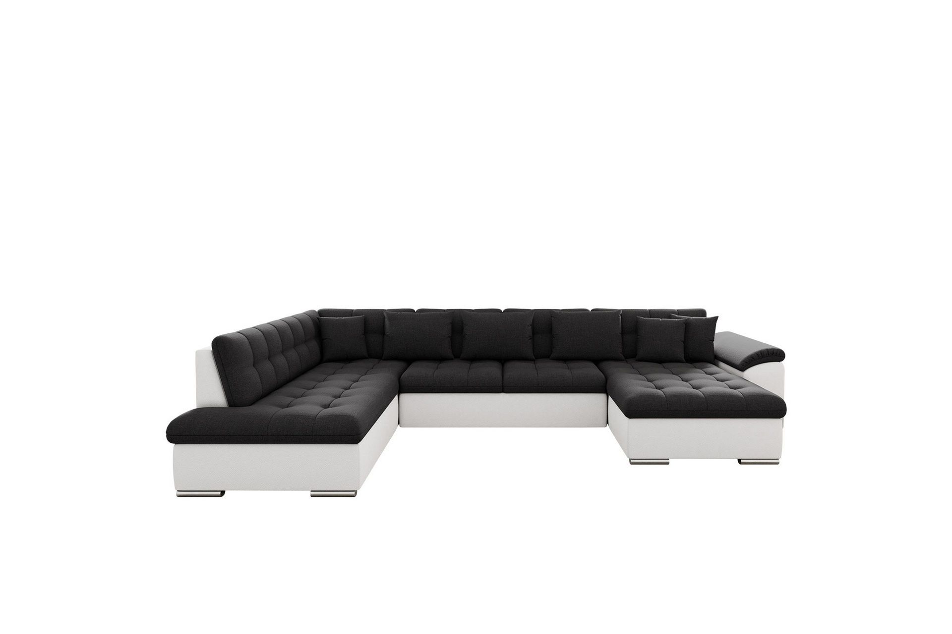 Dynir Soffa med Divan och Sch&auml;slong 4-sits - Vit/Svart