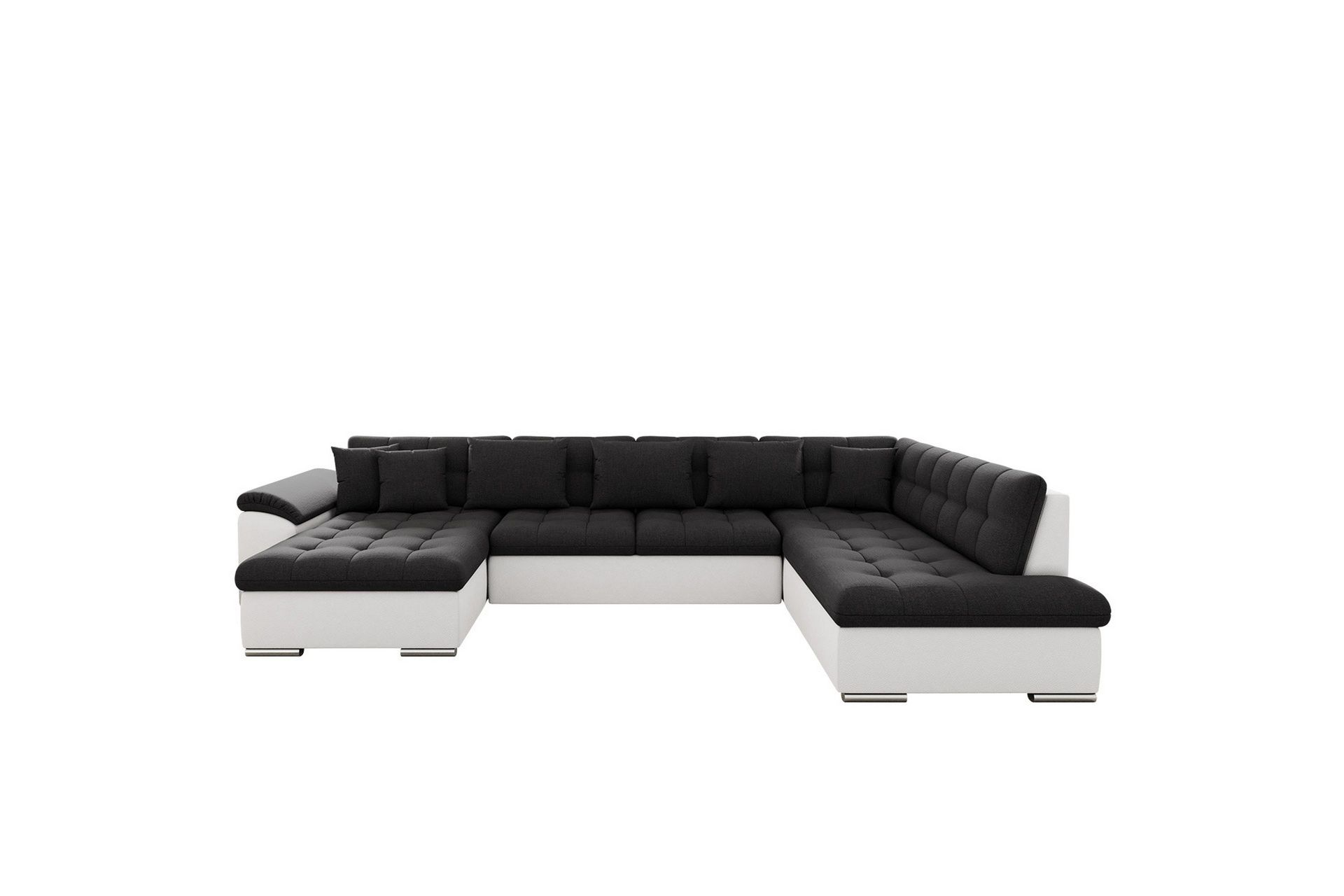 Dynir Soffa med Divan och Sch&auml;slong 4-sits - Vit/Svart