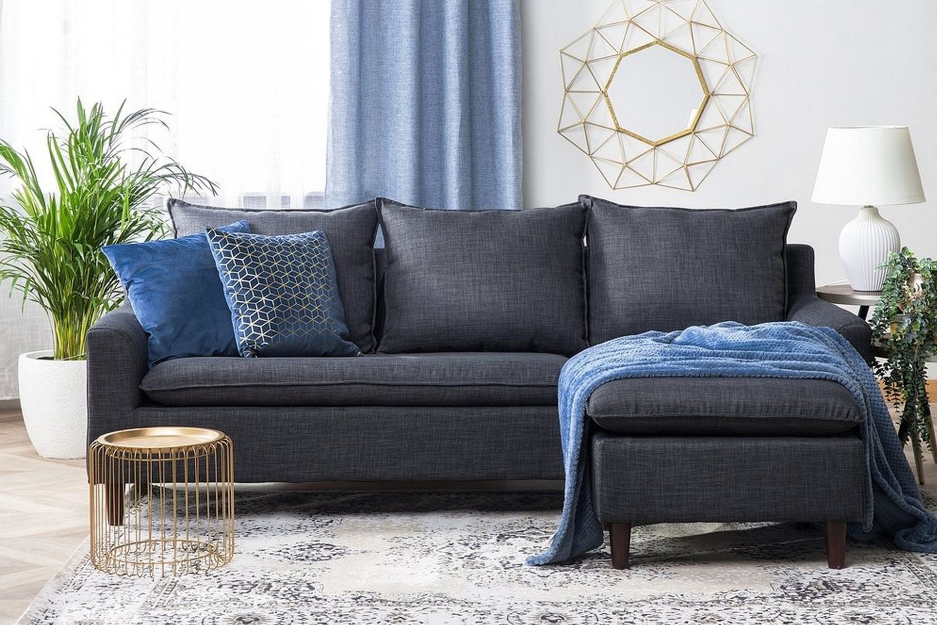 elvenes hörnsoffa 206 cm - mörkgrå