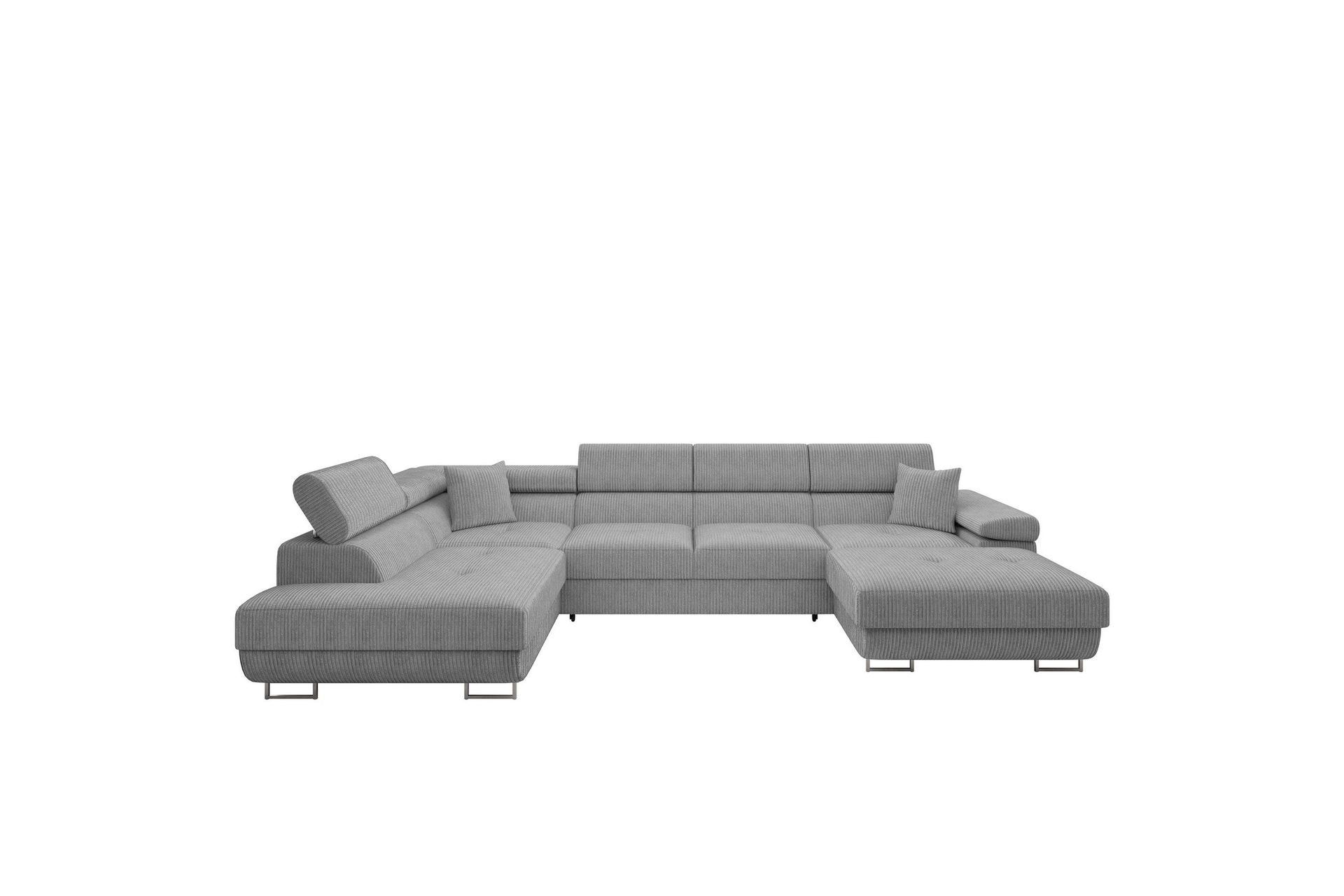 Gabina Soffa med Divan och Sch&auml;slong 4-sits - Ljusgr&aring;