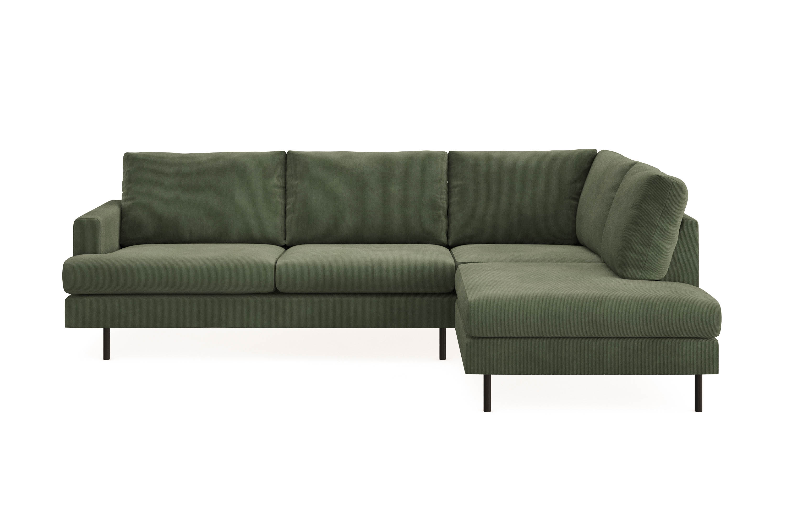 Menard Compact 4-sits Högervänd L-formad Schäslongsoffa i Manchester Grön