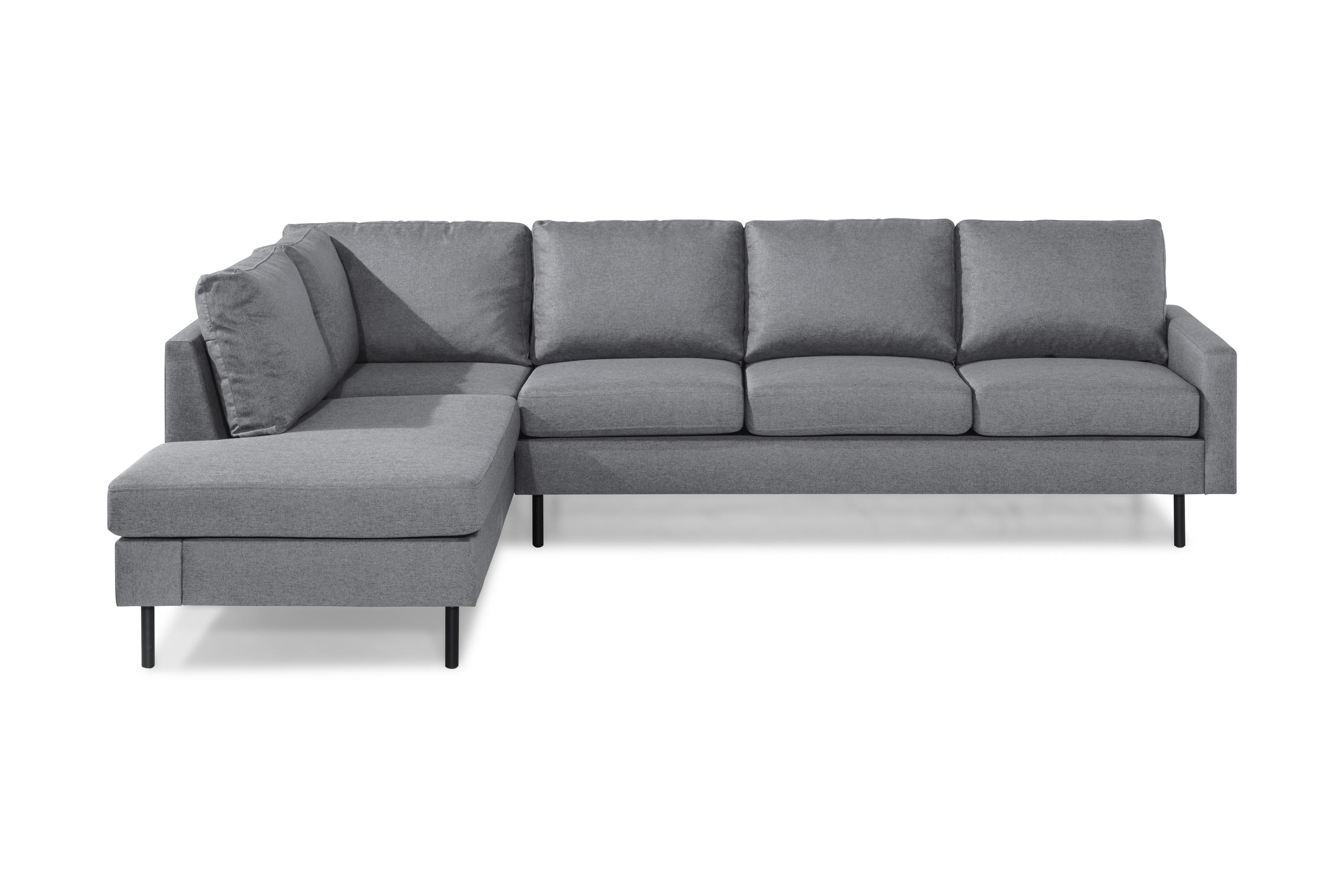 Peppe 4-sits Vänstervänd L-formad Schäslongsoffa i Tyg Ljusgrå