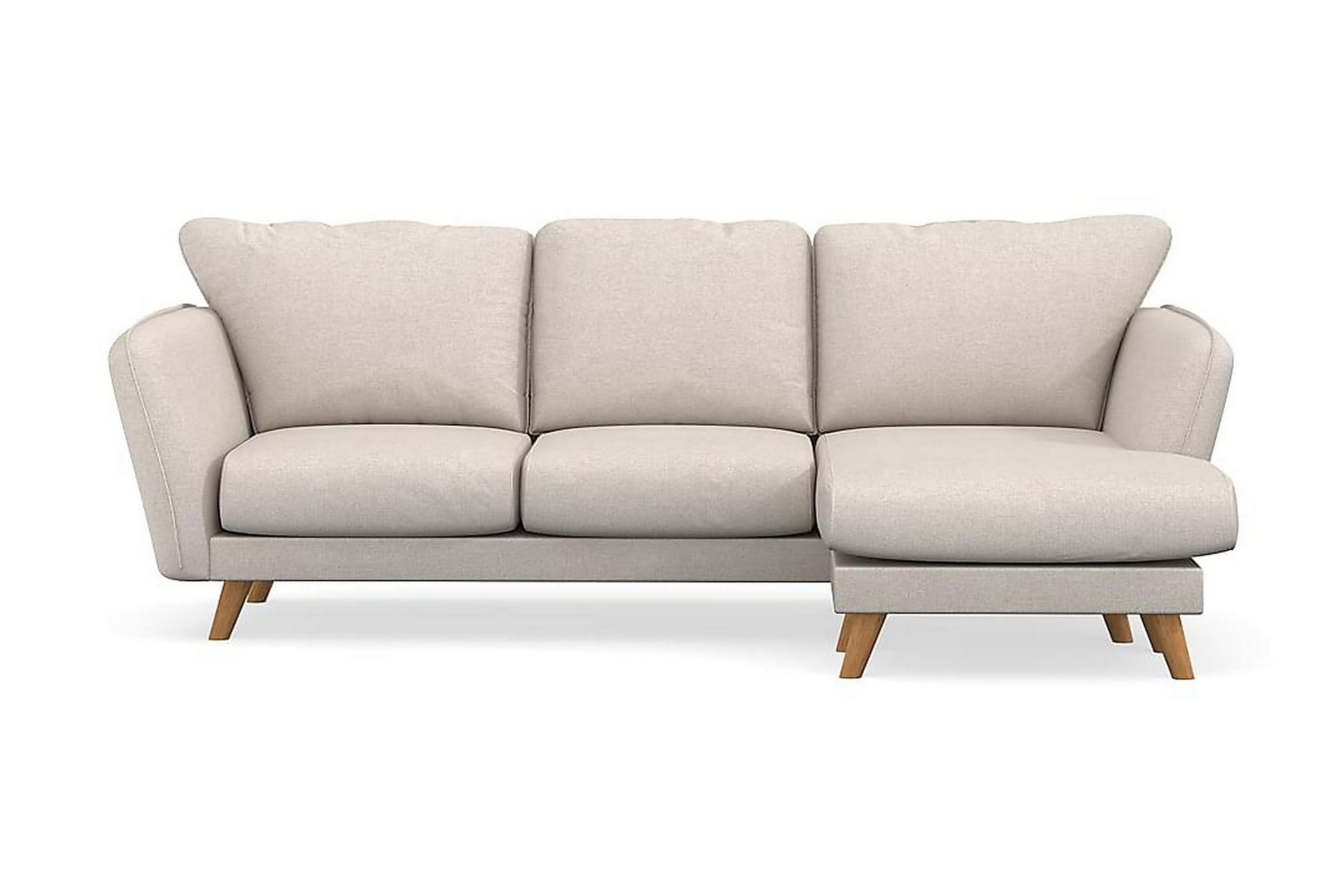 Trend Lyx 3-sits Högervänd L-formad Divansoffa i Tyg Beige
