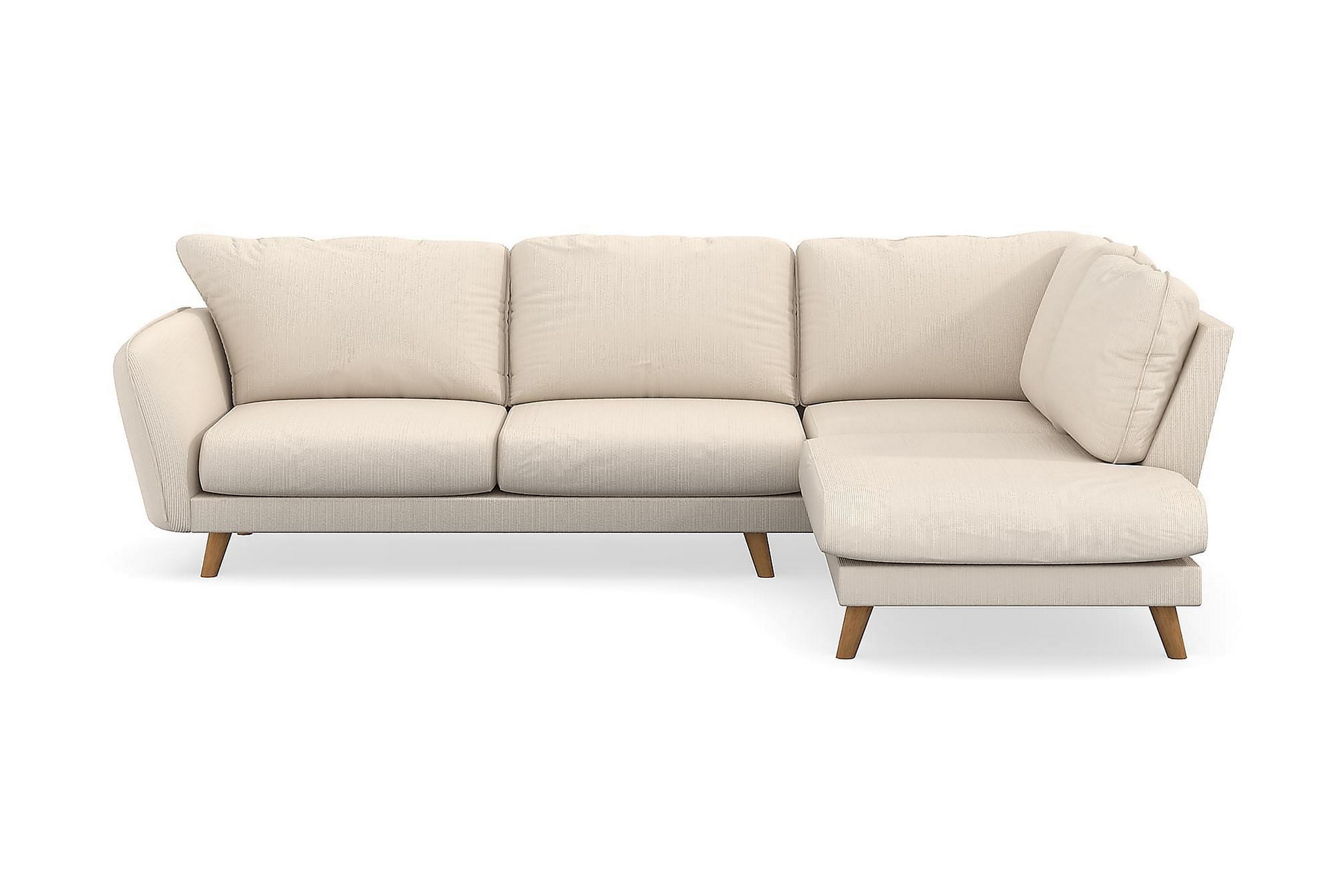 trend lyx 4-sits högervänd l-formad schäslongsoffa i manchester - beige