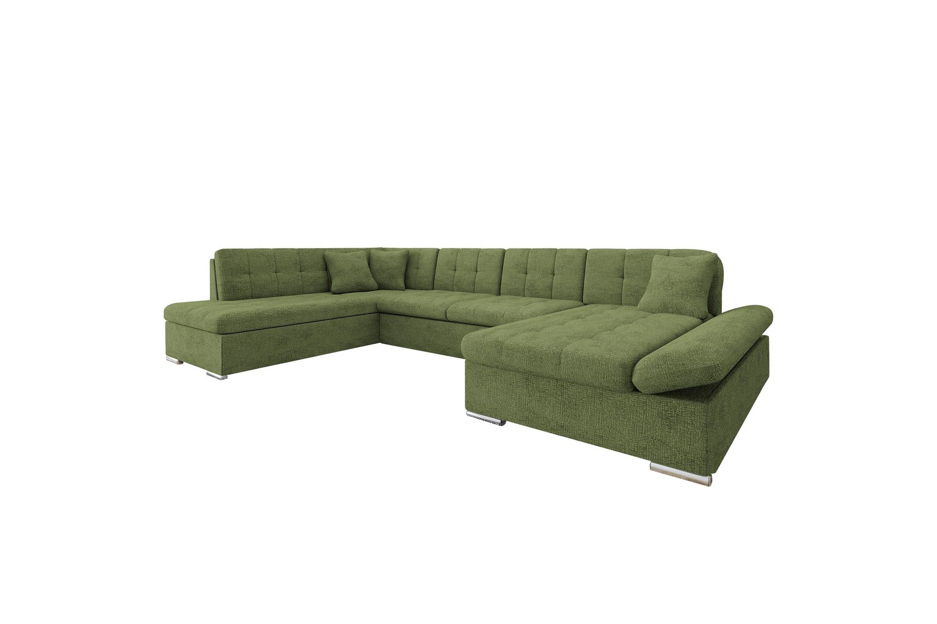 Zumar Soffa med Divan och Schäslong 4-sits - Grön