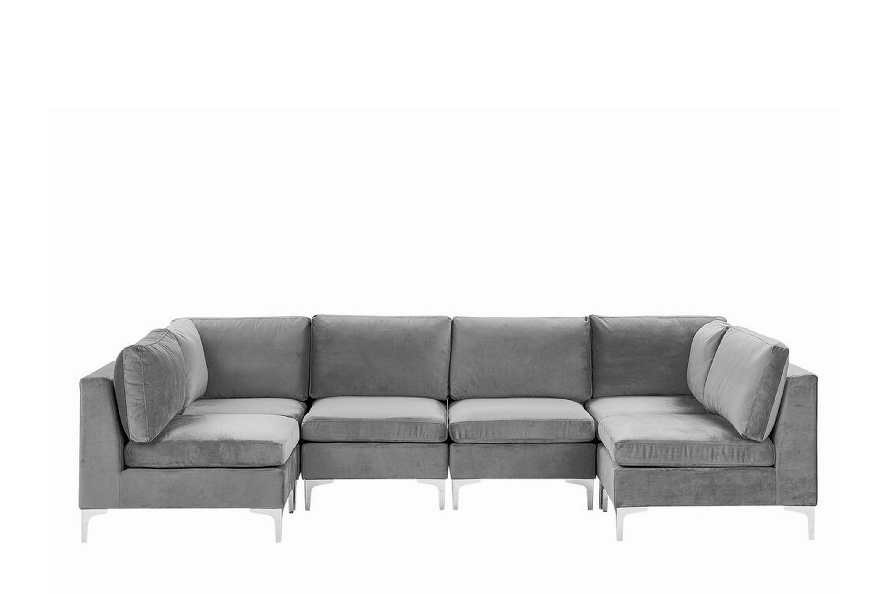 6-sits Divansoffa Samkom Sammet/Grå
