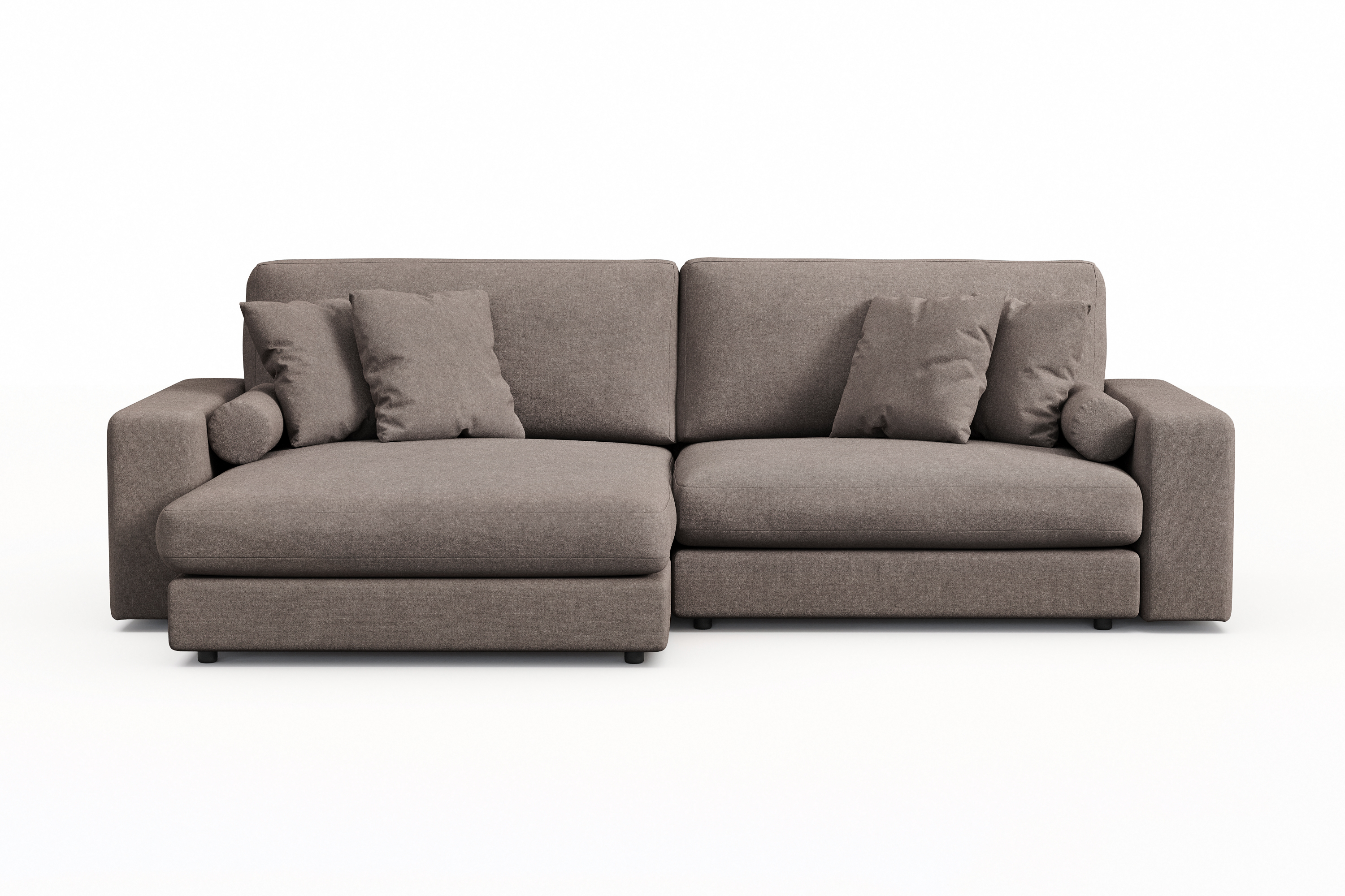 adelsö by gynning 4-sits vändbar l-formad djup divansoffa i tyg - brun