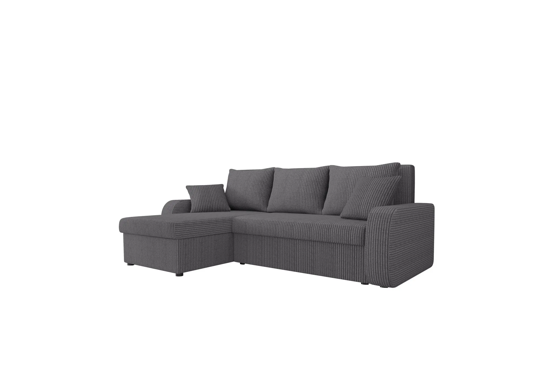 alvared soffa med divan 3-sits - mörkgrå