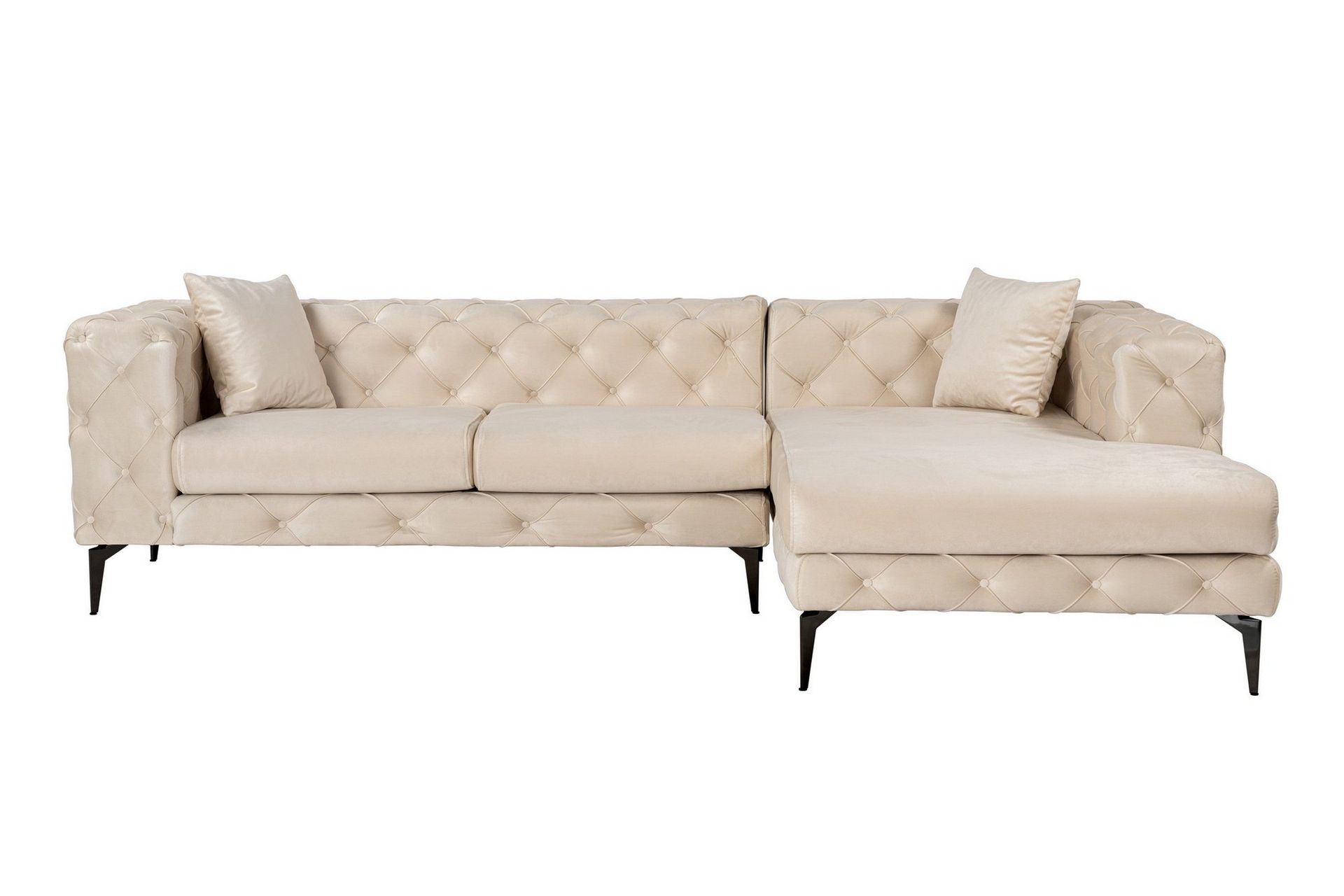 beachport 3-sits soffa med divan höger - beige